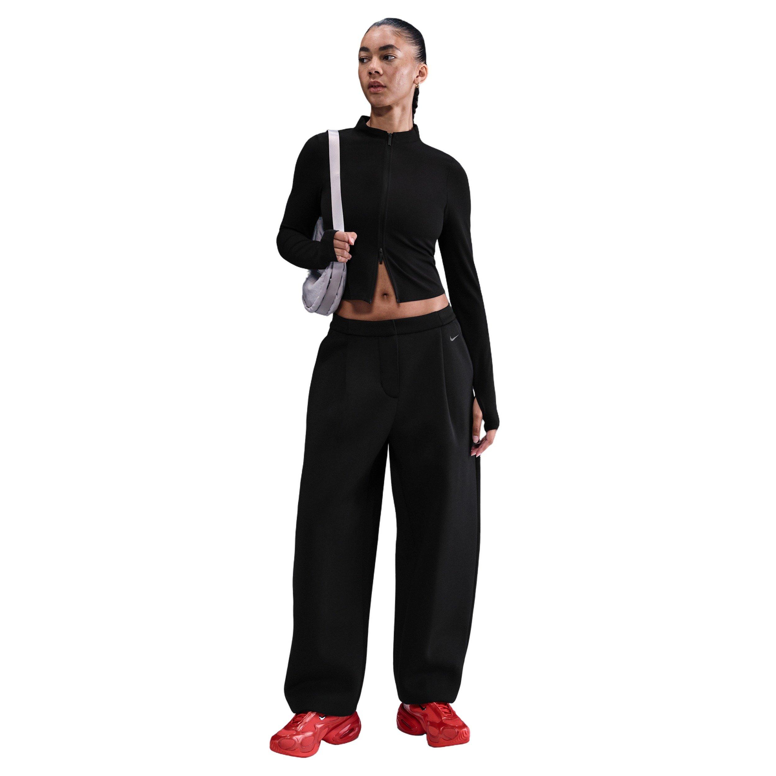 Nike Women's Sportswear Modern Fleece Mid-Rise Loose Pants - Black - BLACK Thumbnail View 1