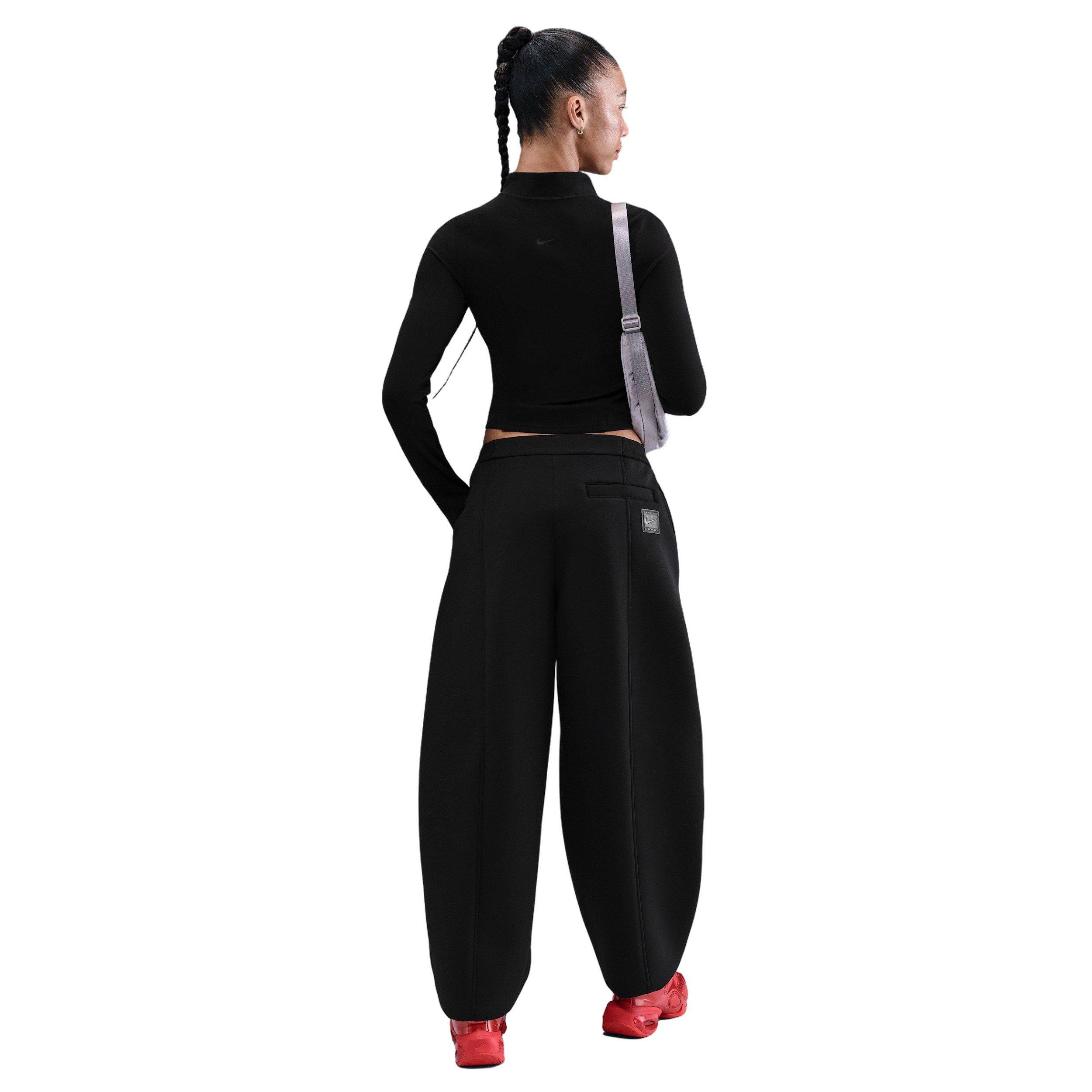 Nike Women's Sportswear Modern Fleece Mid-Rise Loose Pants - Black - BLACK Thumbnail View 2