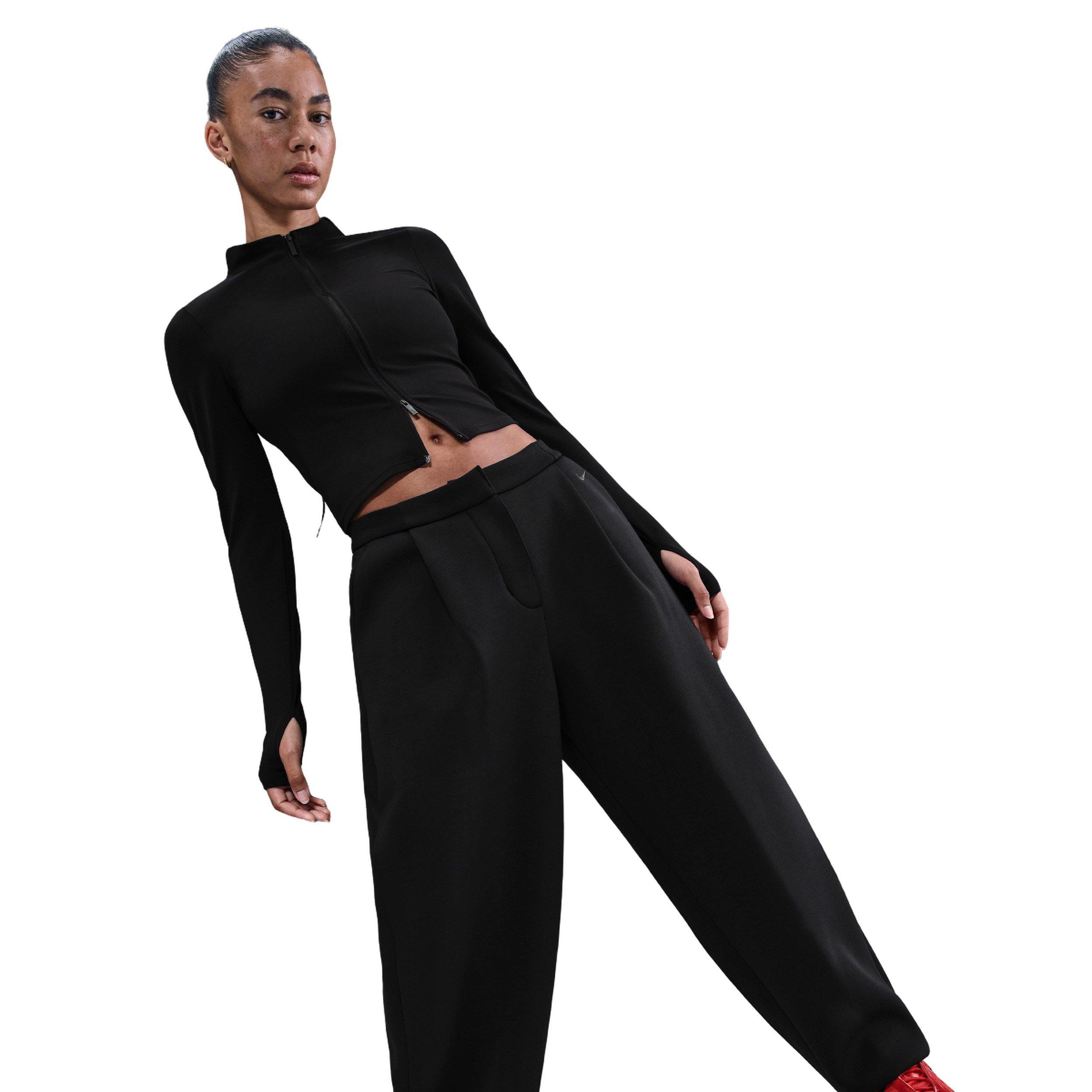 Nike Women's Sportswear Modern Fleece Mid-Rise Loose Pants - Black - BLACK Thumbnail View 5