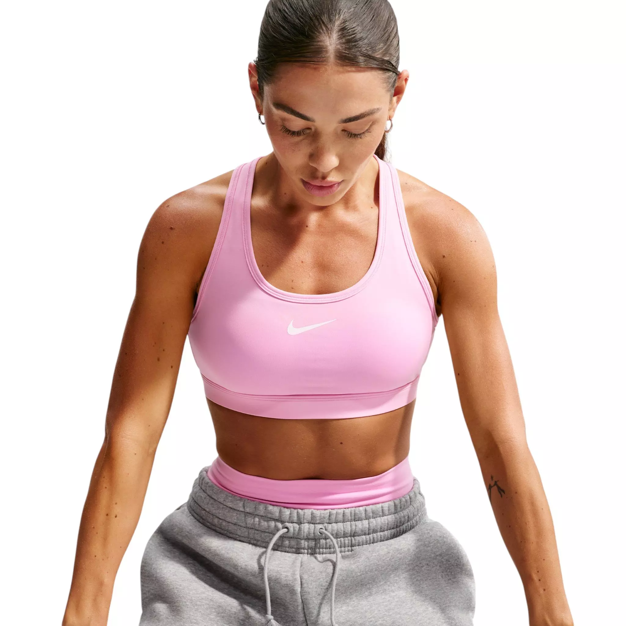 Nike Women's Swoosh Medium-Support Padded Sports Bra - Pink - PINK
