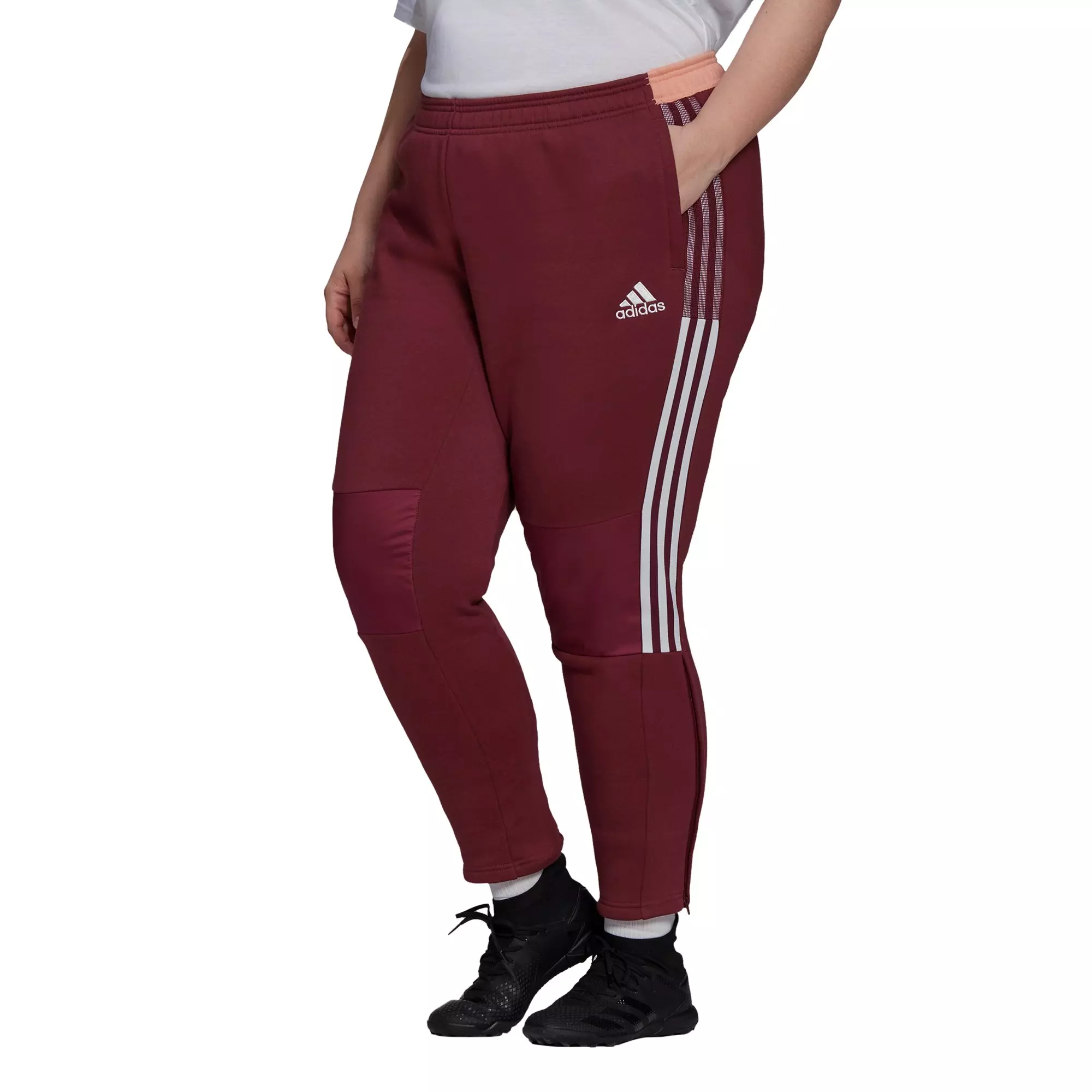 adidas Women's Tiro Winterized Crimson Track Pants-Plus Size - CRIMSON