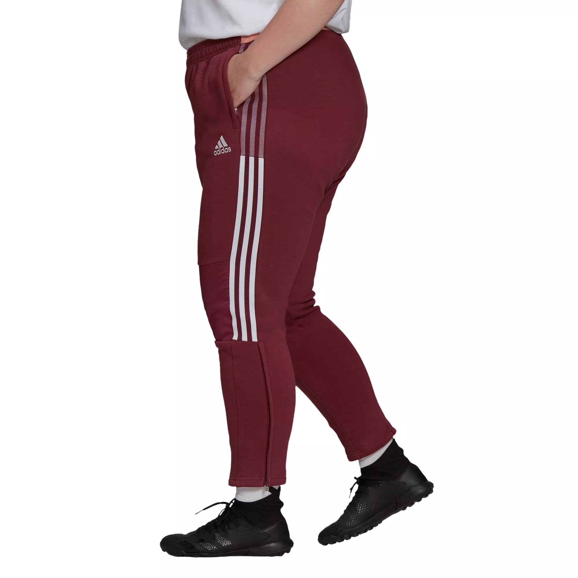 adidas Women's Tiro Winterized Crimson Track Pants-Plus Size - CRIMSON