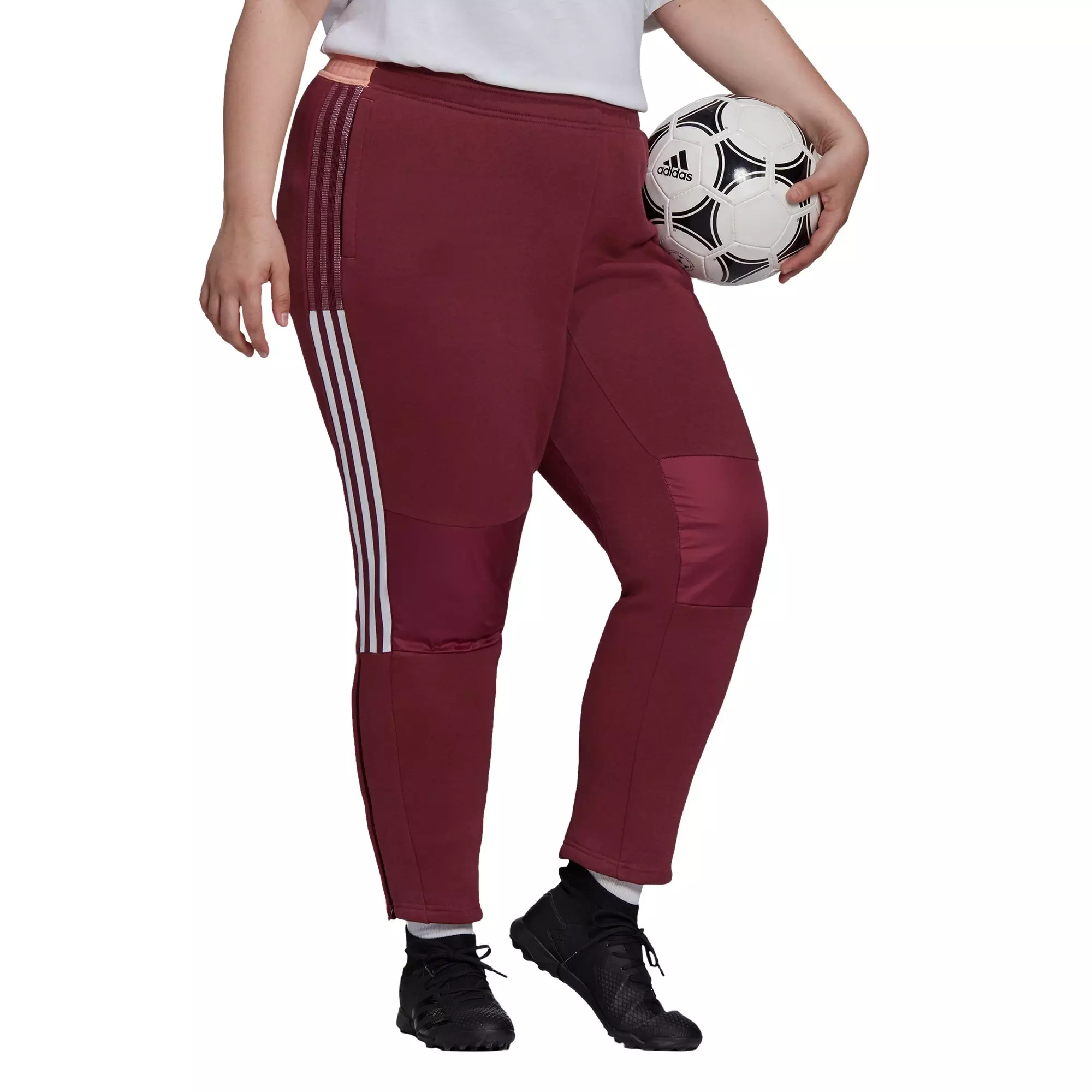 adidas Women's Tiro Winterized Crimson Track Pants-Plus Size - CRIMSON