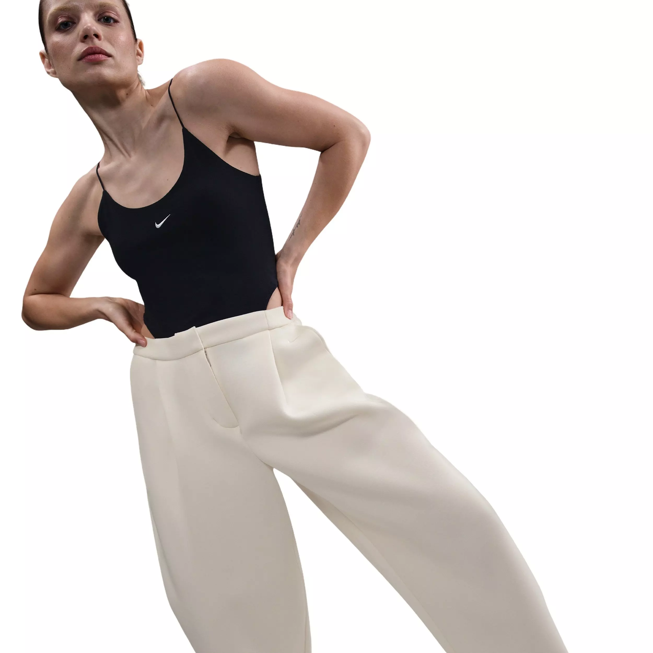 Nike Women's Sportswear Modern Fleece Mid-Rise Loose Pants - Ivory - IVORY