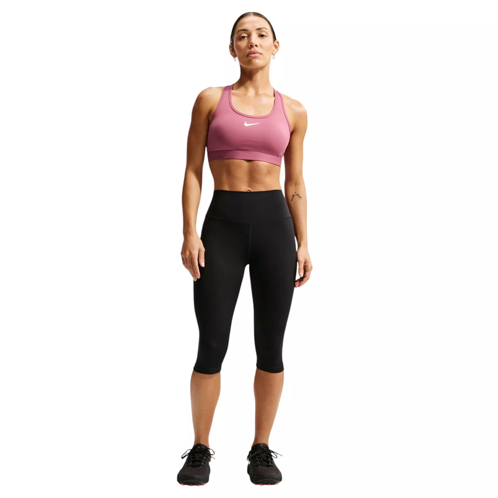 Nike Women's Swoosh Medium-Support Padded Sports Bra - Pink Smoke - PINK SMOKE