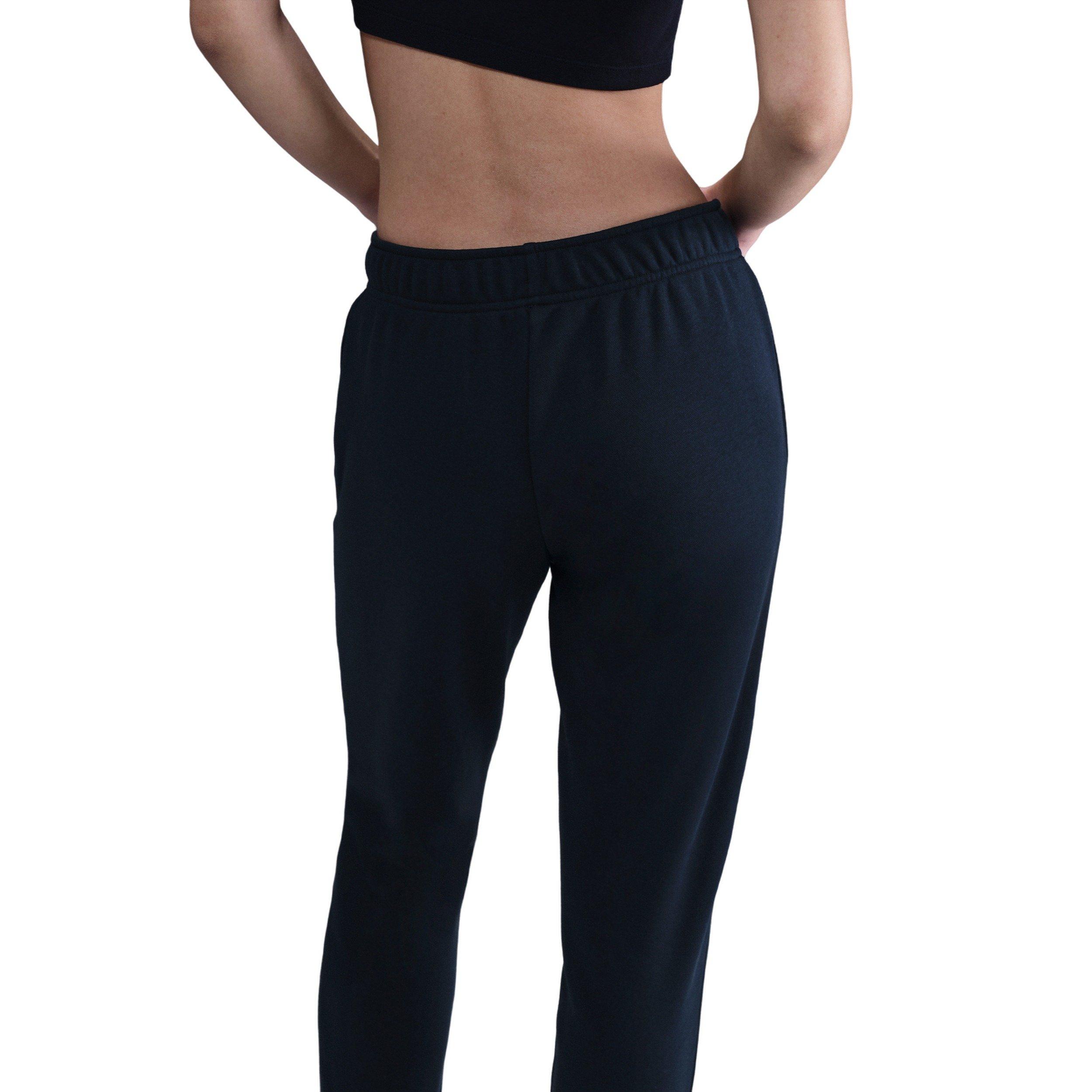Nike Women's Sportswear Club Fleece Mid-Rise Graphic Pants - Black - BLACK Thumbnail View 3