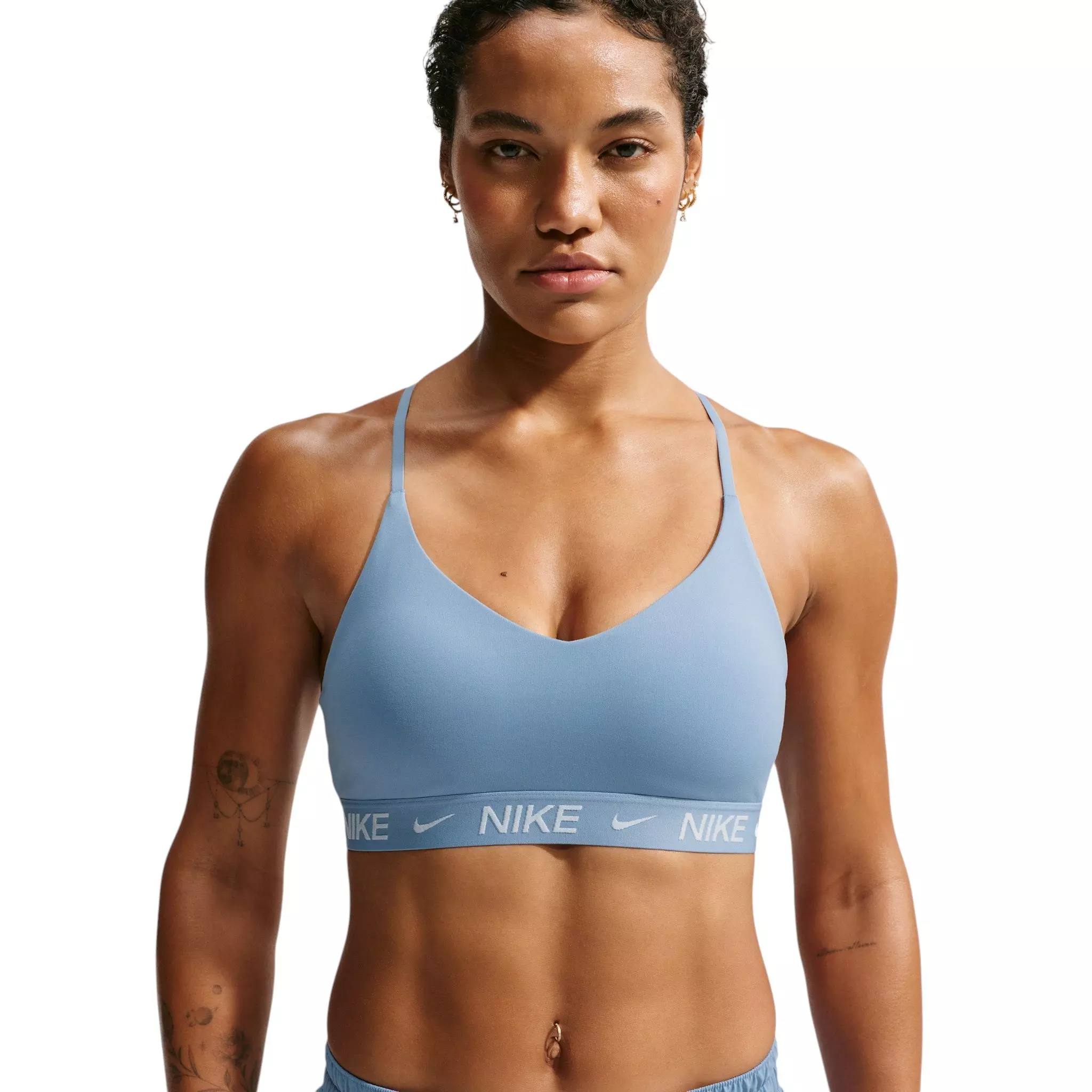 Nike Women's Indy Light Support Padded Adjustable Sports Bra - Blue - BLUE