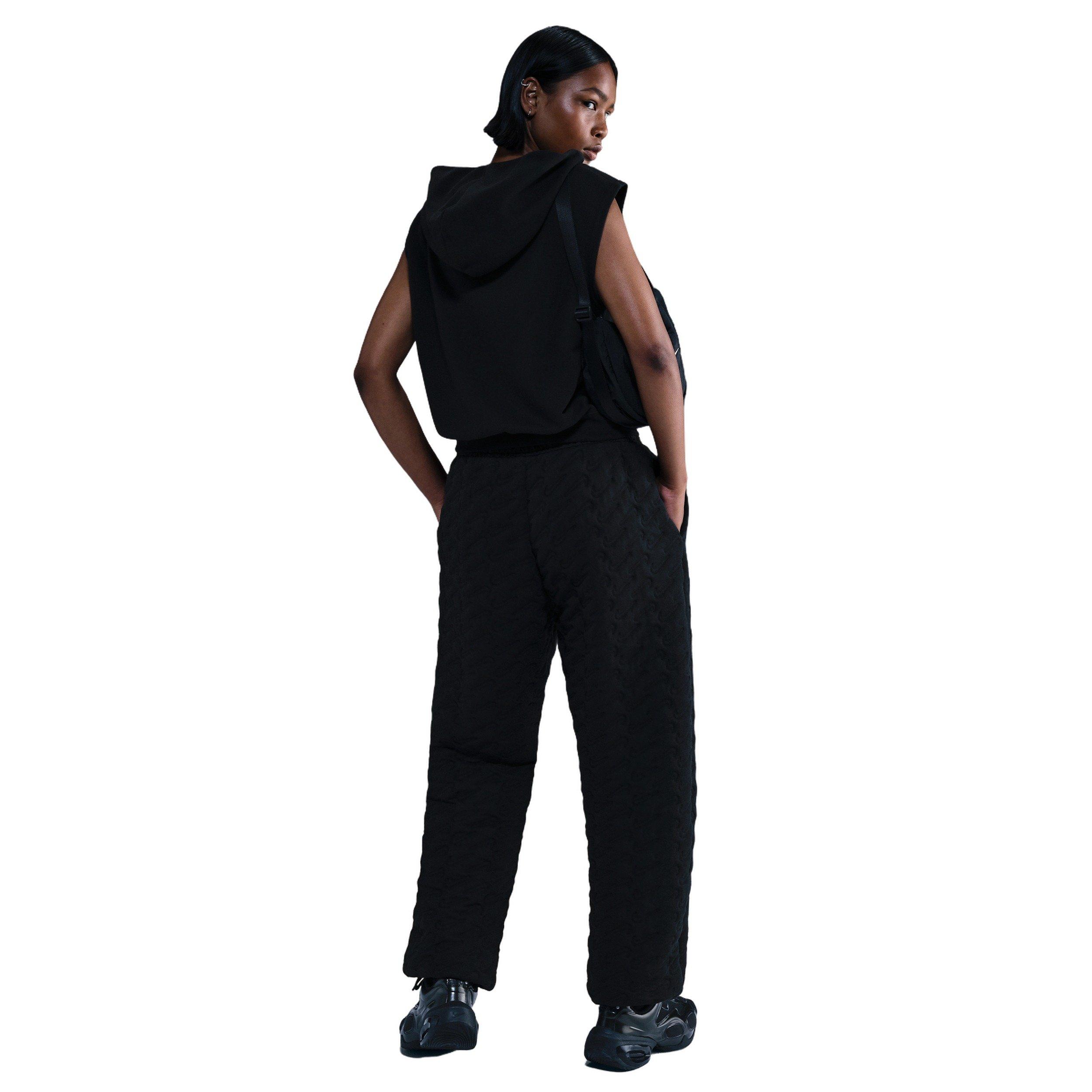 Nike Women's Sportswear Phoenix Fleece Oversized High-Waisted Jacquard Pants - Black - BLACK Thumbnail View 2
