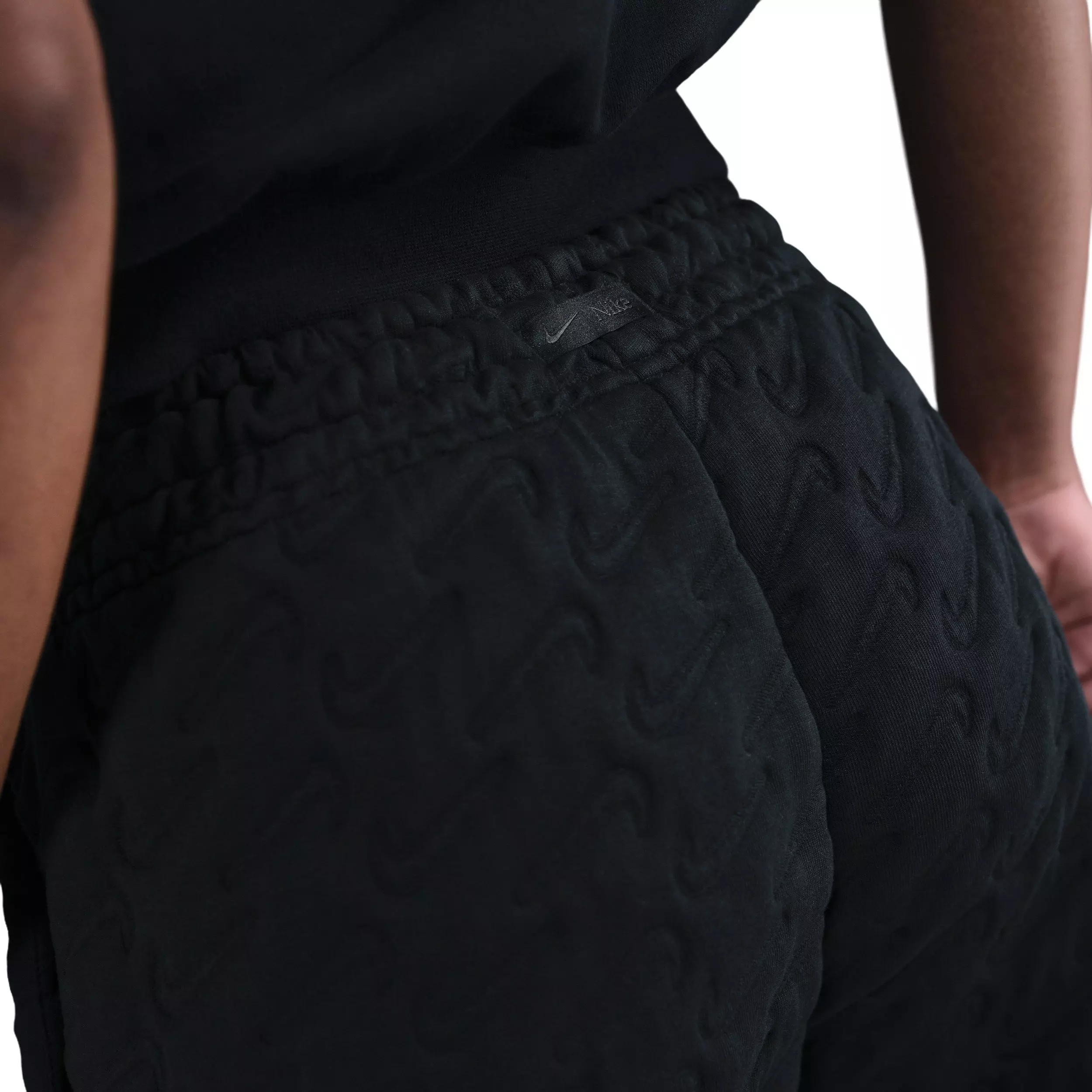 Nike Women's Sportswear Phoenix Fleece Oversized High-Waisted Jacquard Pants - Black - BLACK