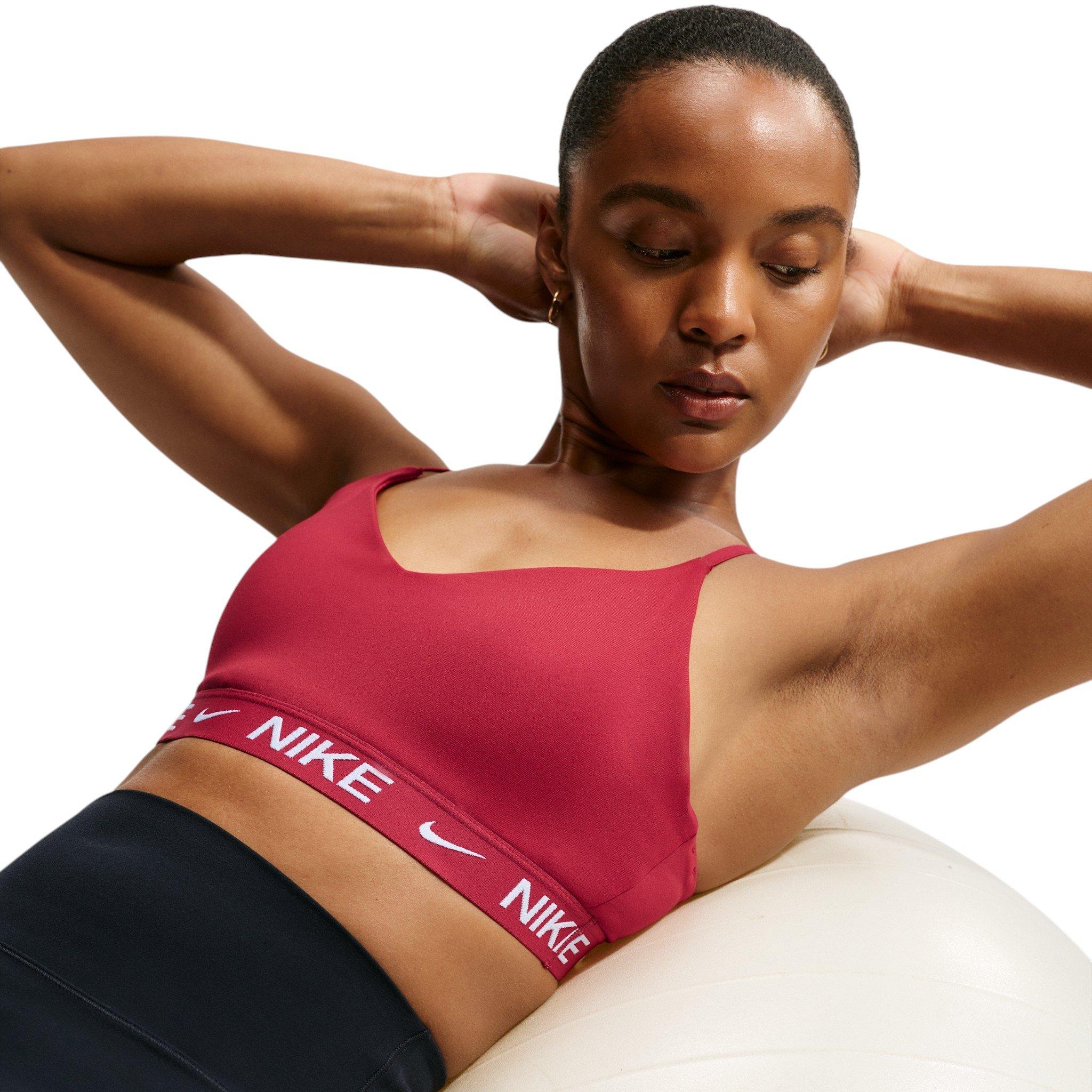 Nike Women's Indy Light Support Padded Adjustable Sports Bra - Red - RED Thumbnail View 3