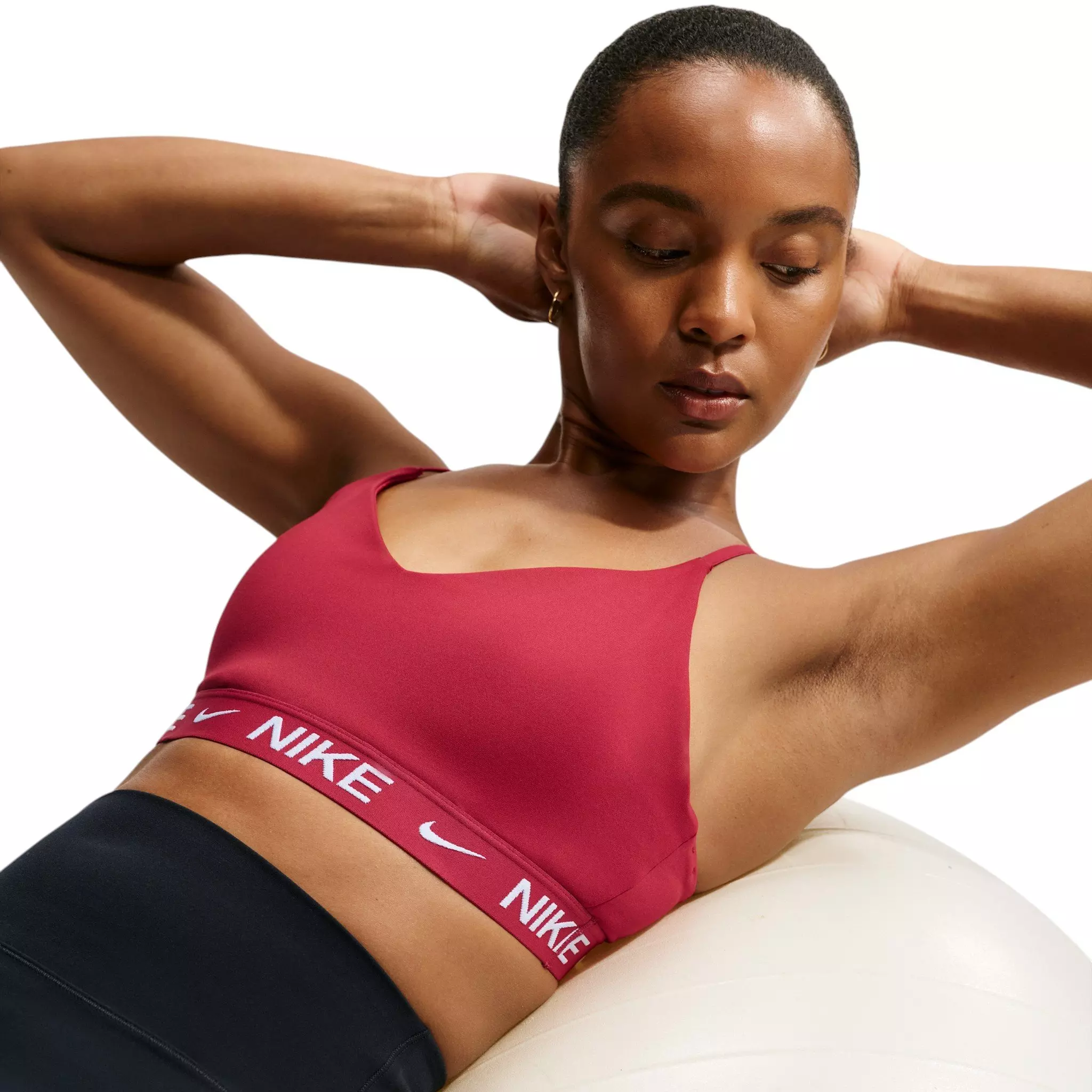Nike Women's Indy Light Support Padded Adjustable Sports Bra - Red - RED