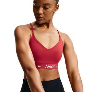Nike Women's Indy Light Support Padded Adjustable Sports Bra - Red - RED