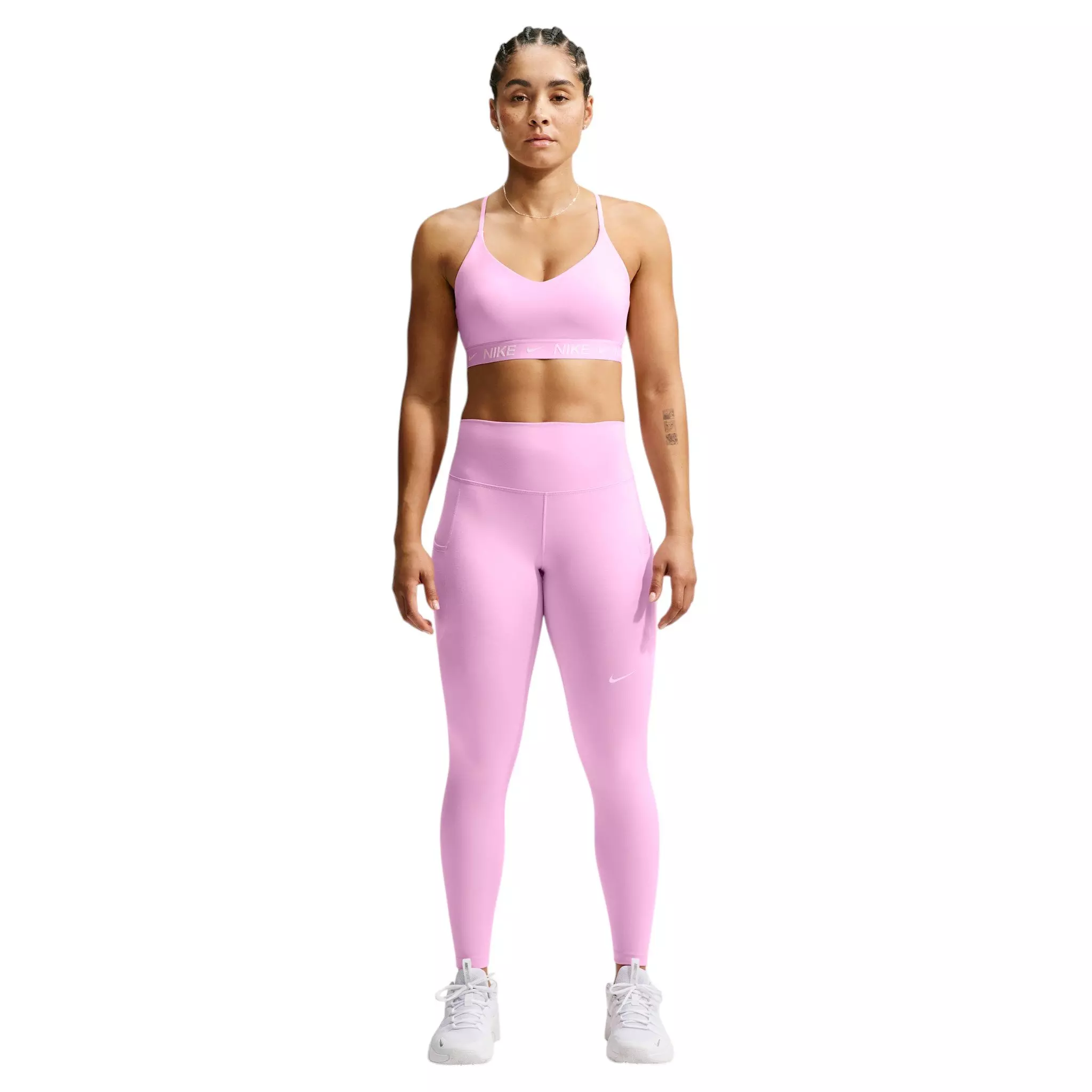Nike Women's Indy Light Support Padded Adjustable Sports Bra - Pink - PINK