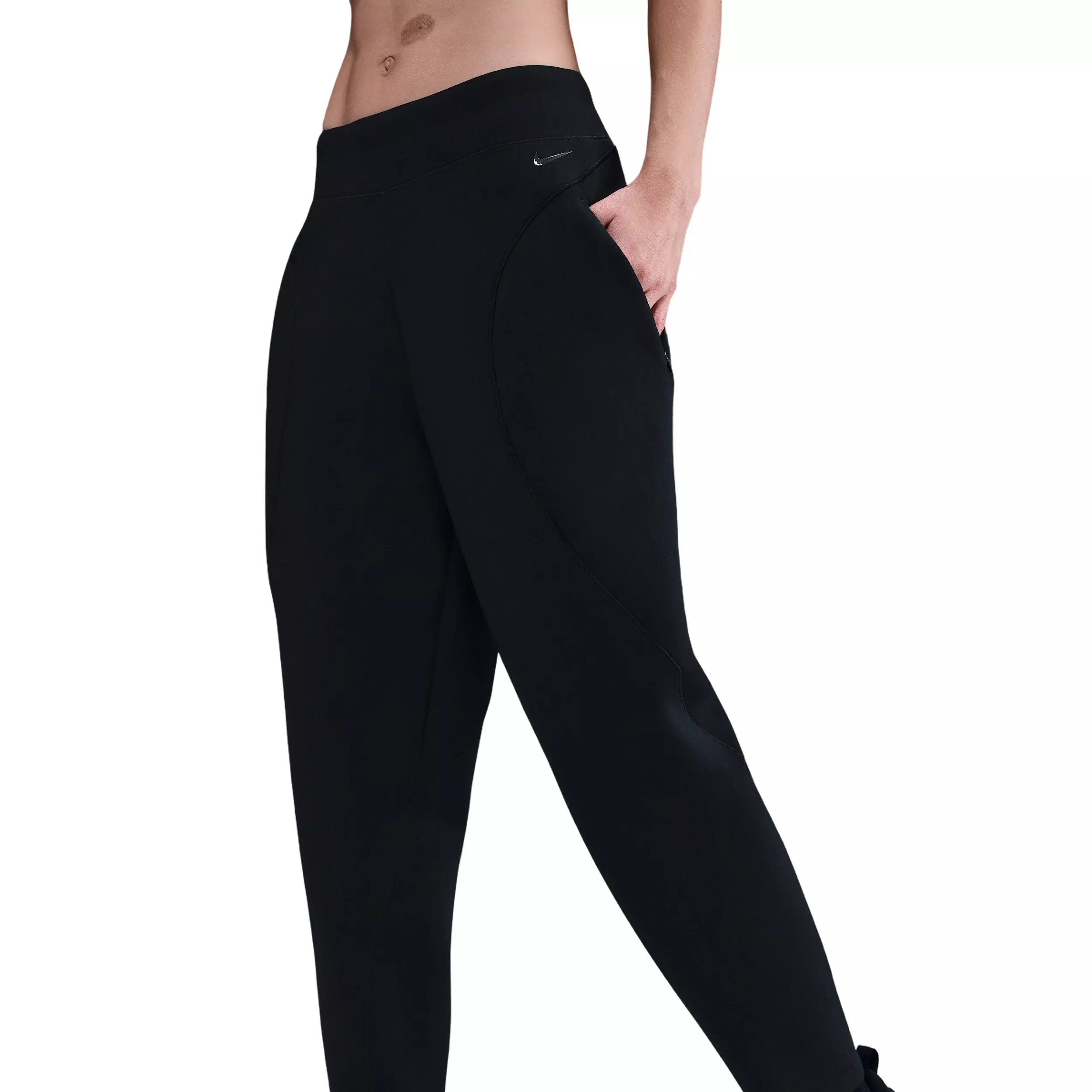 Nike Women's Universa Dri-FIT Mid-Rise Loose 7/8 Pants - Black - BLACK