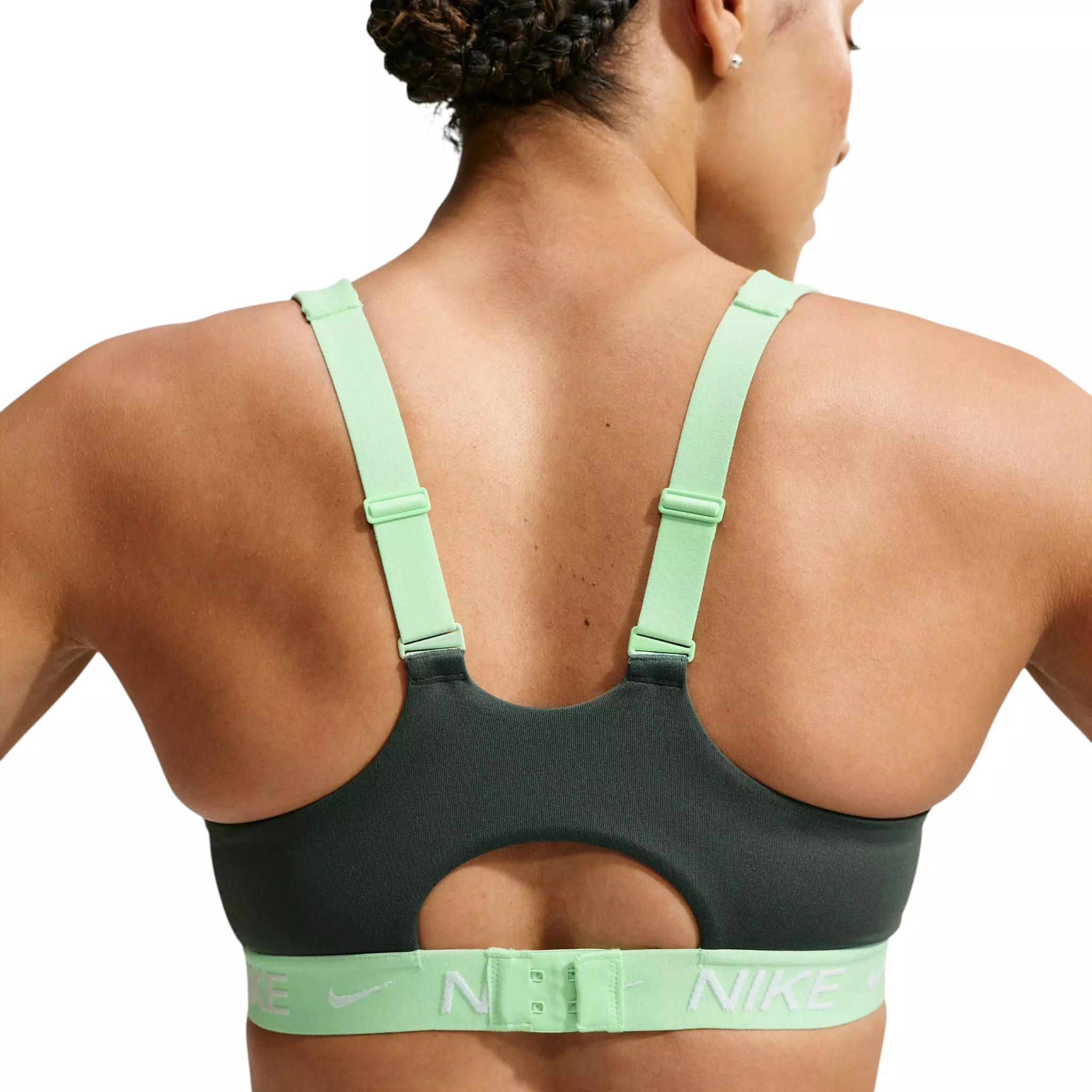 Nike Women's Indy High Support Padded Adjustable Spots Bra - Green - GREEN