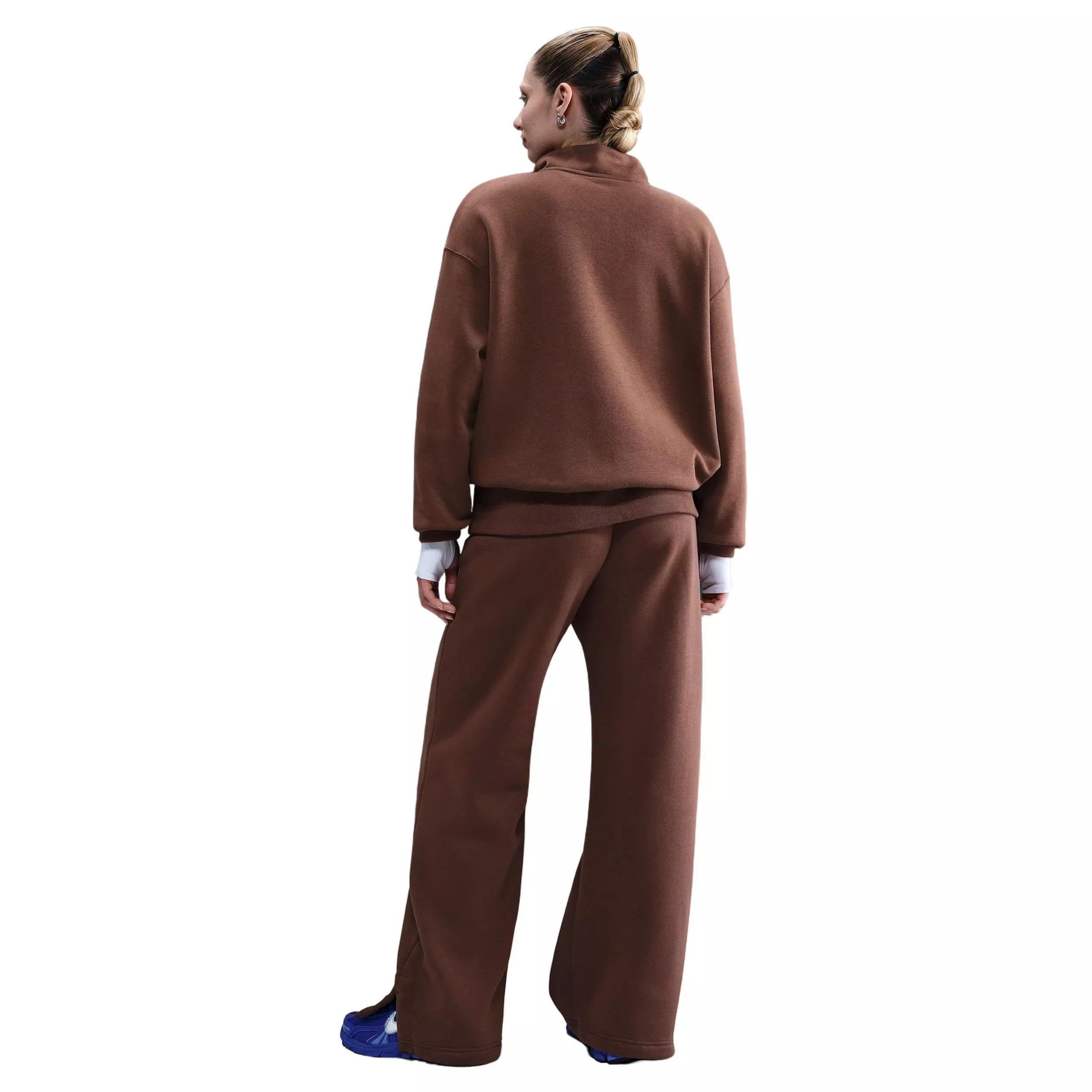 Nike Women's Sportswear Phoenix Fleece High-Waisted Wide-Leg Pants - Brown - BROWN