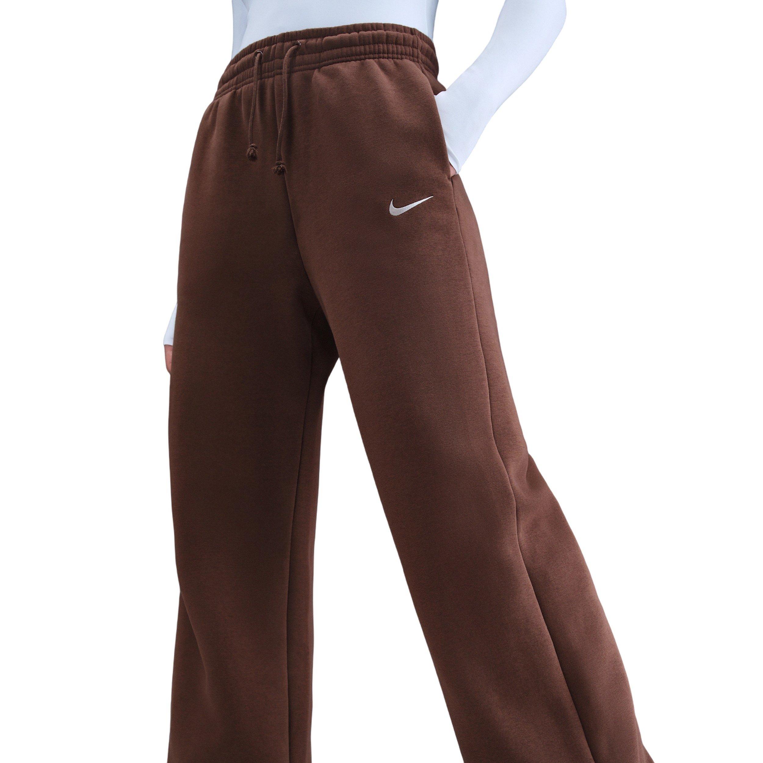 Nike Women's Sportswear Phoenix Fleece High-Waisted Wide-Leg Pants - Brown - BROWN Thumbnail View 3