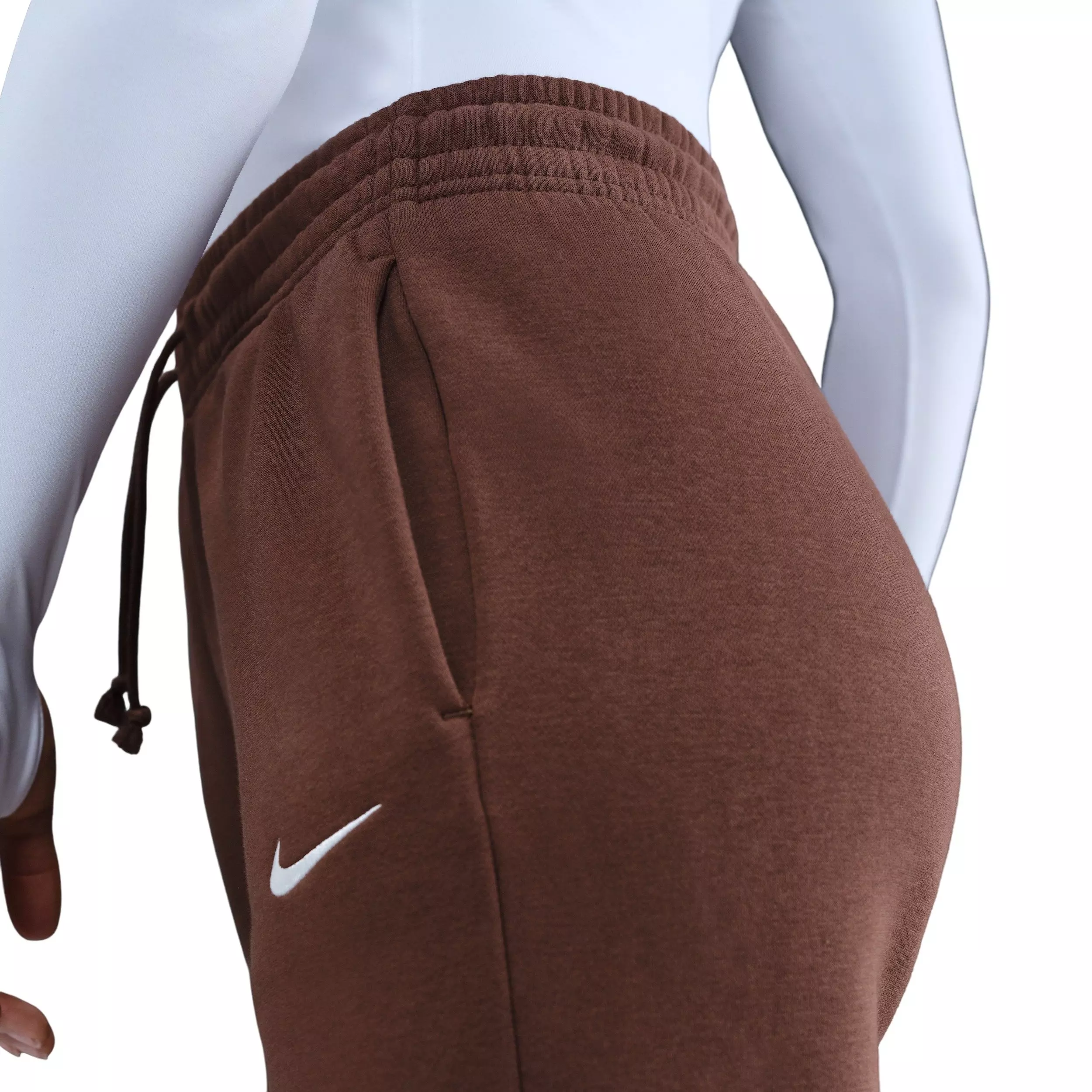 Nike Women's Sportswear Phoenix Fleece High-Waisted Wide-Leg Pants - Brown - BROWN