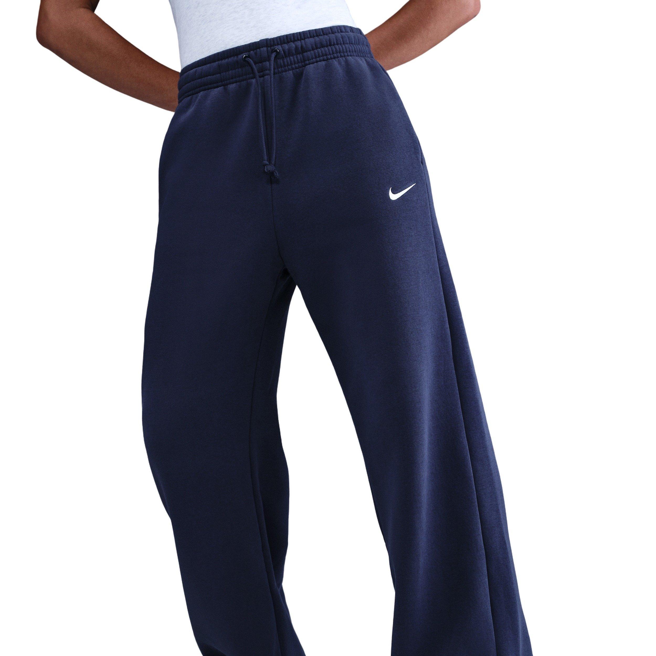 Nike Women's Sportswear Phoenix Fleece High-Waisted Wide-Leg Pants - Blue - BLUE Thumbnail View 3