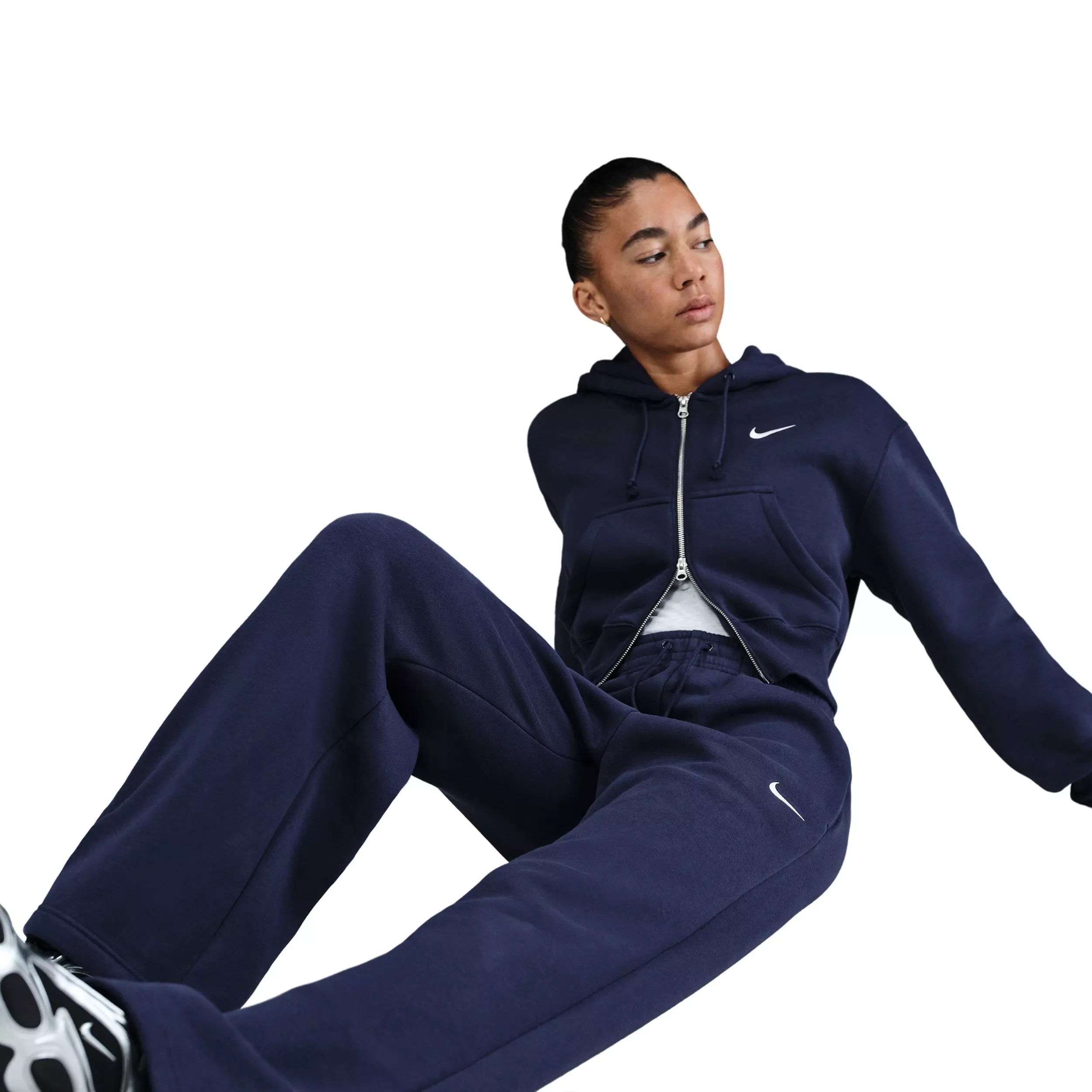 Nike Women's Sportswear Phoenix Fleece High-Waisted Wide-Leg Pants - Blue - BLUE