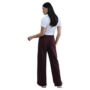 Nike Women's Sportswear Club Fleece Mid-Rise Wide-Leg Sweatpants - Burgundy