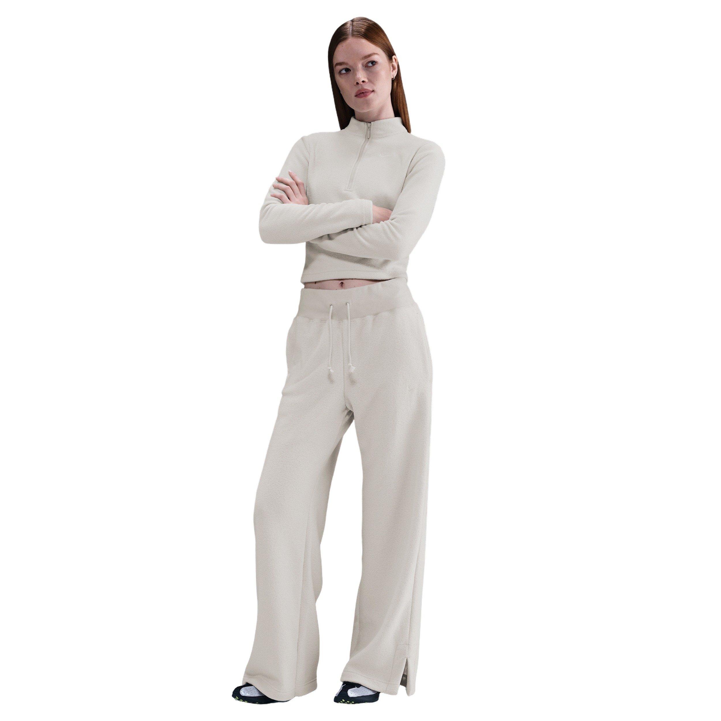 Nike Women's Sportswear Phoenix Plush High-Waisted Wide-Leg Cozy Fleece Pants - Beige - BEIGE Thumbnail View 1