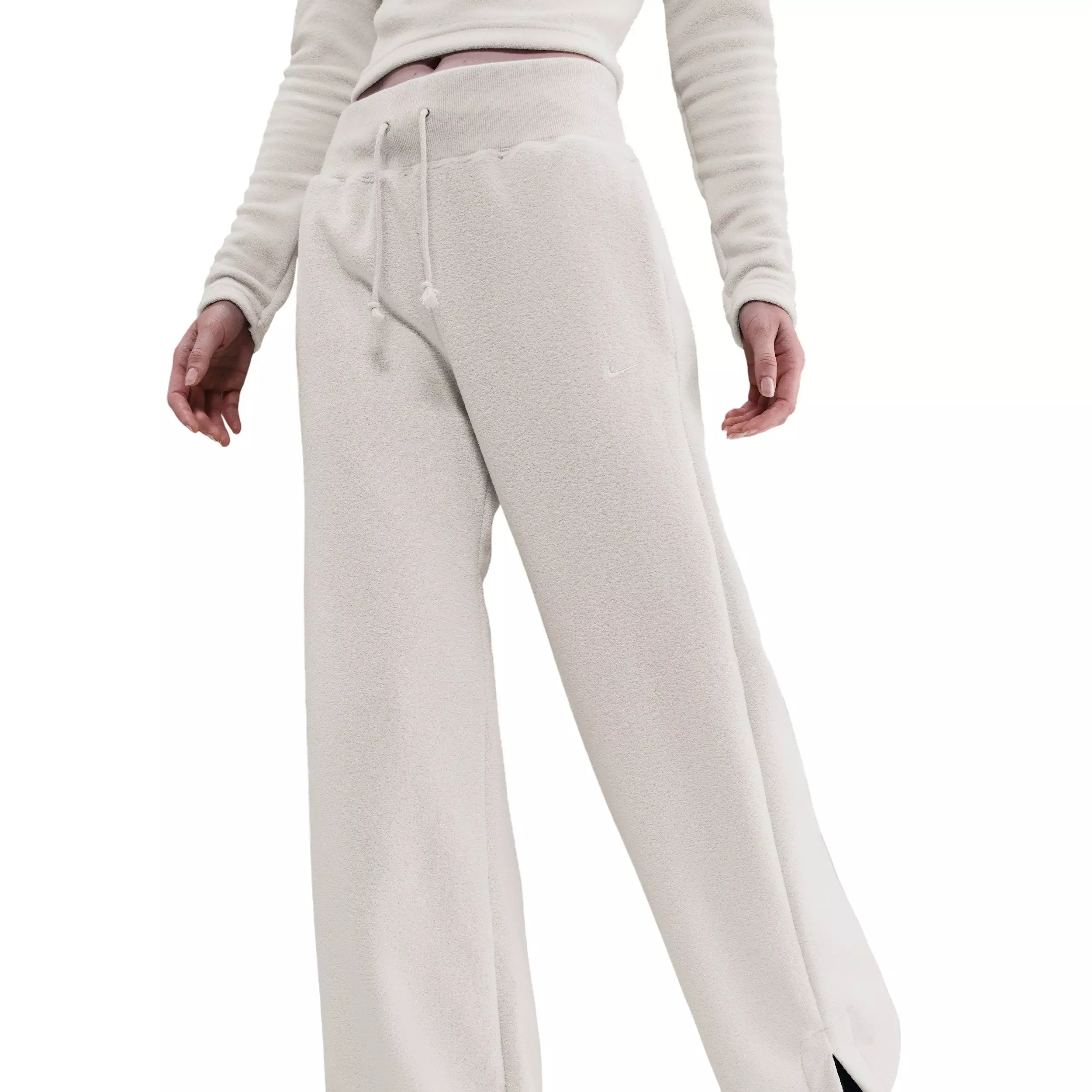 Nike Women's Sportswear Phoenix Plush High-Waisted Wide-Leg Cozy Fleece Pants - Beige - BEIGE