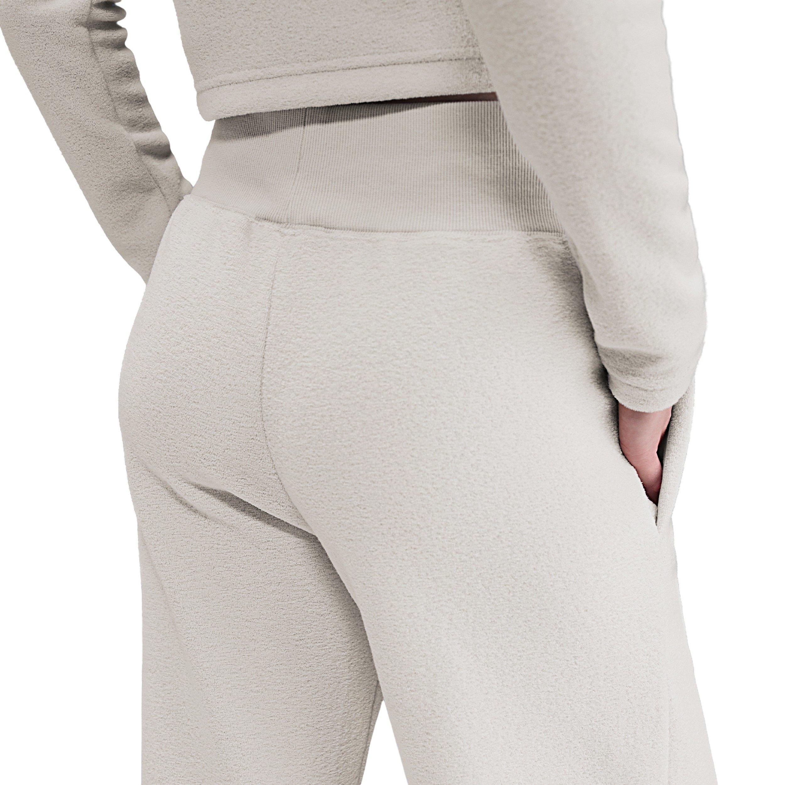 Nike Women's Sportswear Phoenix Plush High-Waisted Wide-Leg Cozy Fleece Pants - Beige - BEIGE Thumbnail View 4