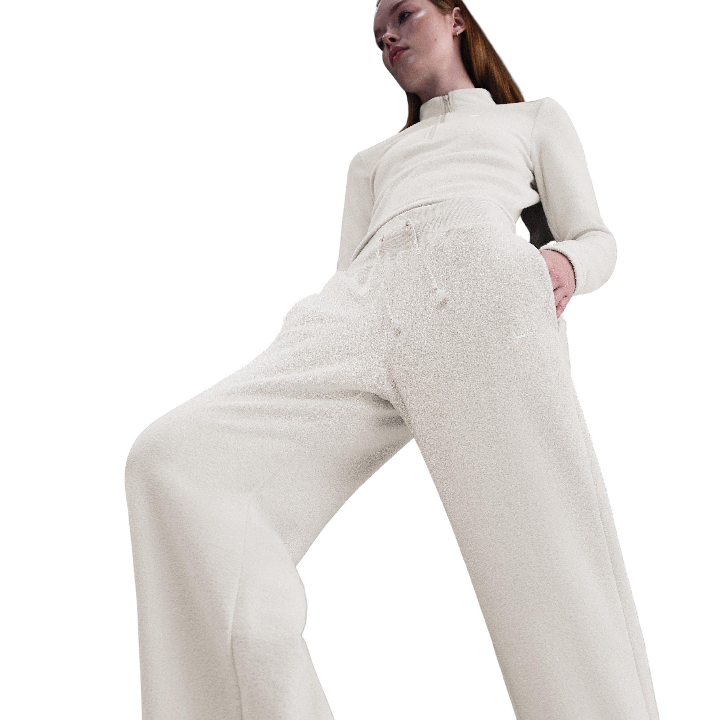 Nike Women's Sportswear Phoenix Plush High-Waisted Wide-Leg Cozy Fleece Pants - Beige - BEIGE Thumbnail View 5