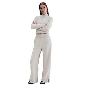 Nike Women's Sportswear Phoenix Plush High-Waisted Wide-Leg Cozy Fleece Pants - Beige