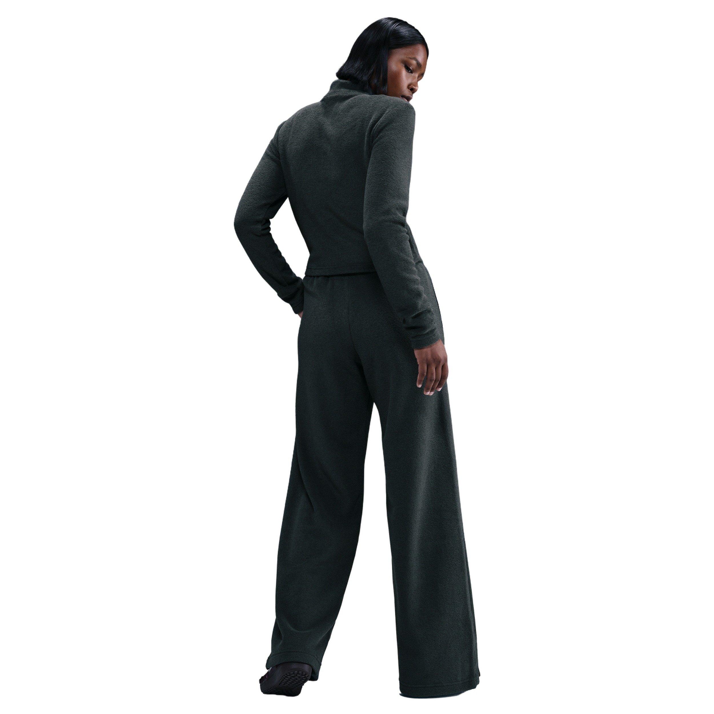 Nike Women's Sportswear Phoenix Plush High-Waisted Wide-Leg Cozy Fleece Pants - Green - GREEN Thumbnail View 2