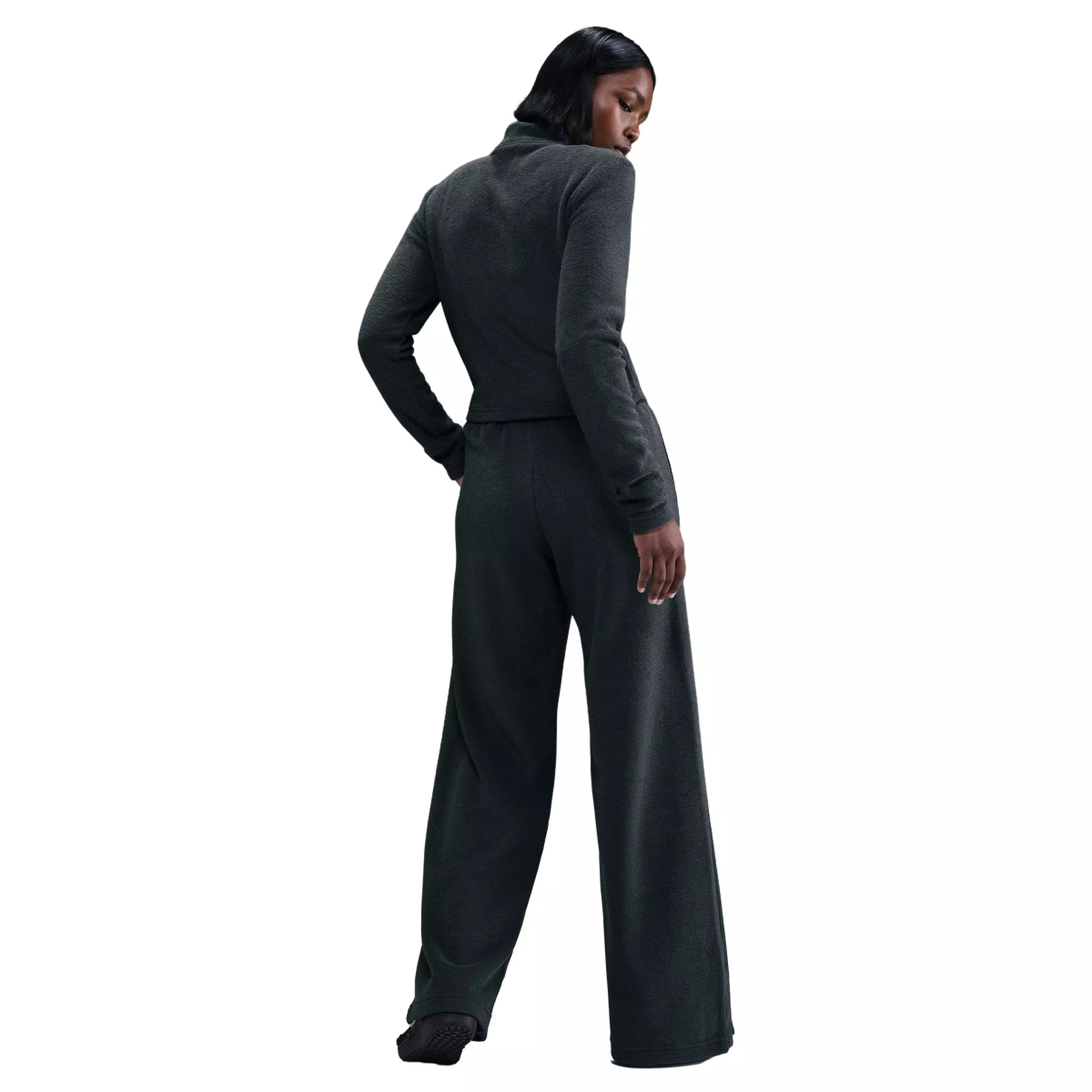 Nike Women's Sportswear Phoenix Plush High-Waisted Wide-Leg Cozy Fleece Pants - Green - GREEN