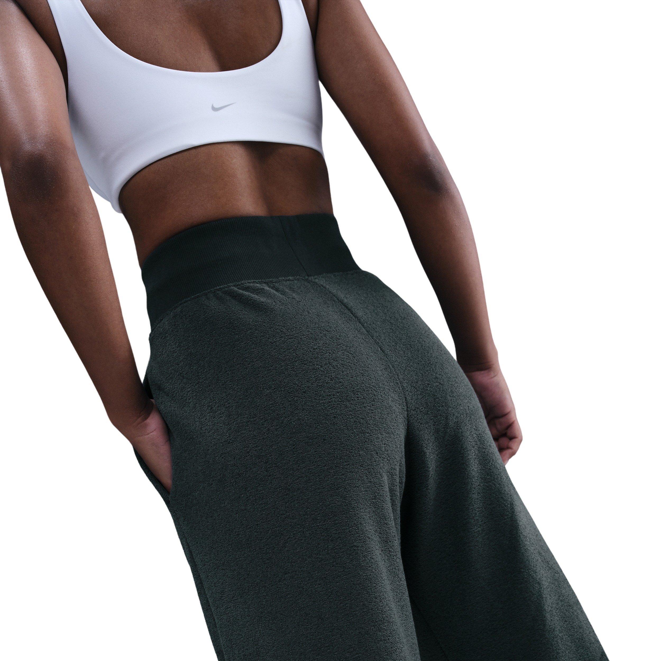Nike Women's Sportswear Phoenix Plush High-Waisted Wide-Leg Cozy Fleece Pants - Green - GREEN Thumbnail View 4