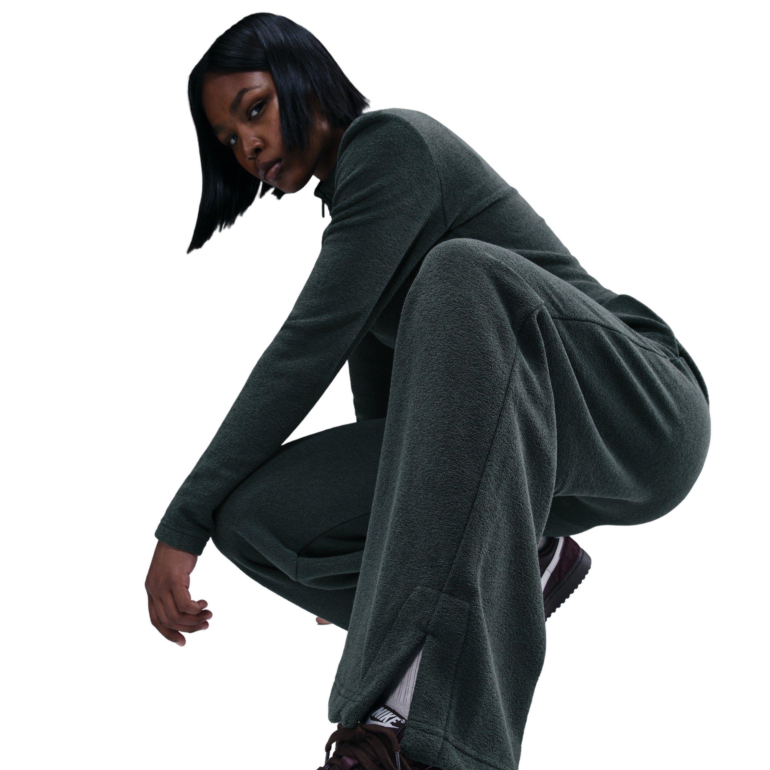 Nike Women's Sportswear Phoenix Plush High-Waisted Wide-Leg Cozy Fleece Pants - Green - GREEN Thumbnail View 5