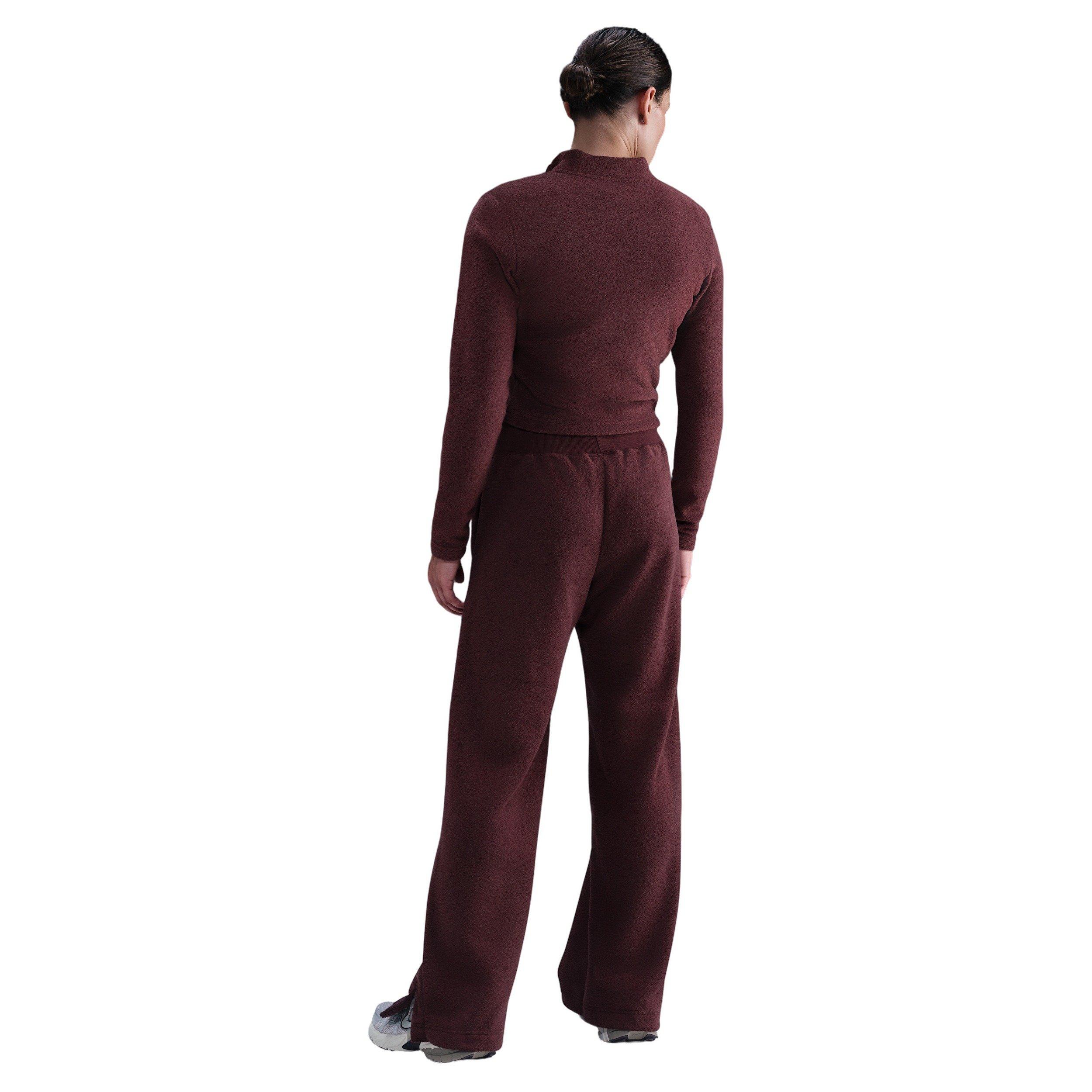 Nike Women's Sportswear Phoenix Plush High-Waisted Wide-Leg Cozy Fleece Pants - Red - RED Thumbnail View 2