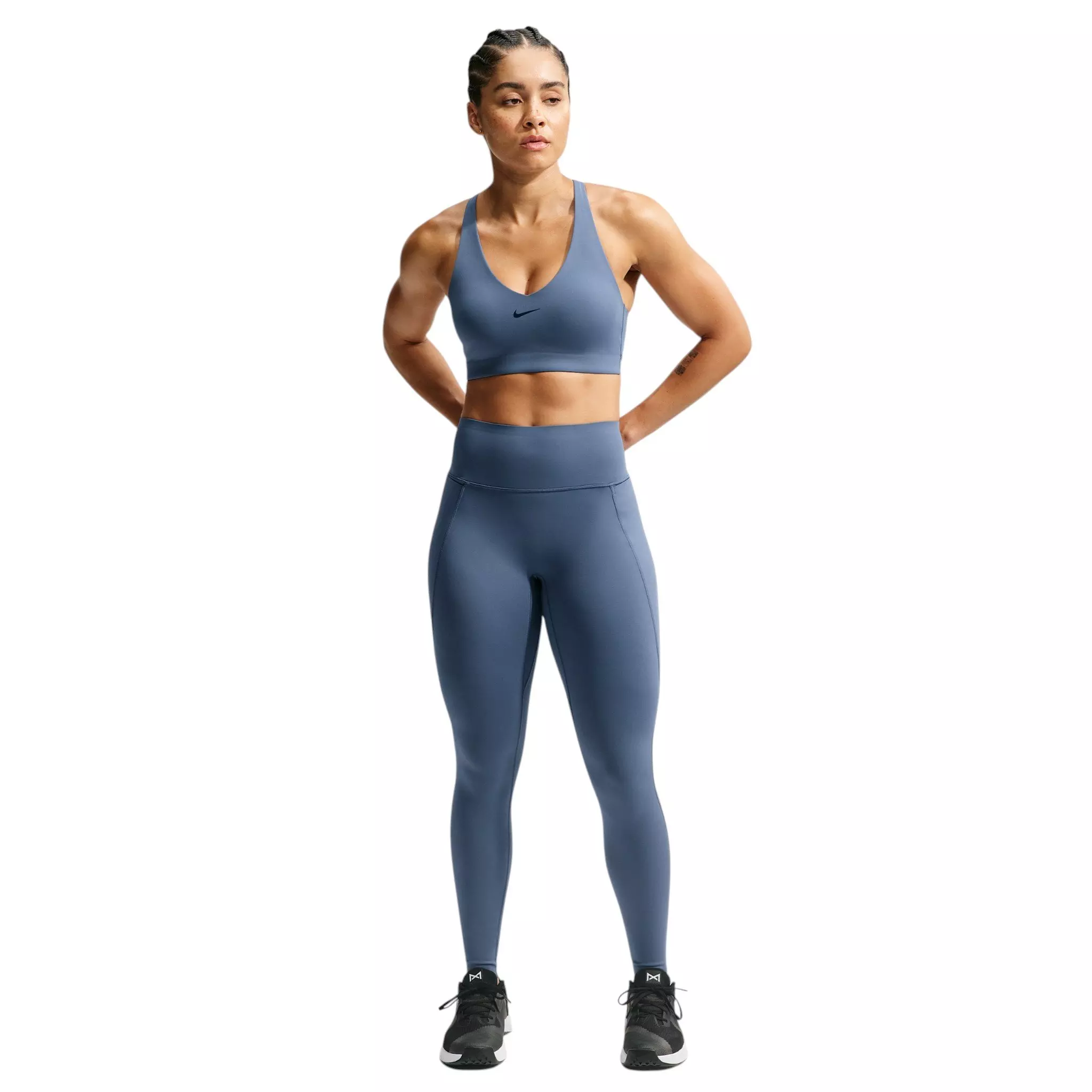 Nike Women's Universa Medium-Support Padded Sport Bra - Steel Blue - STEEL BLUE