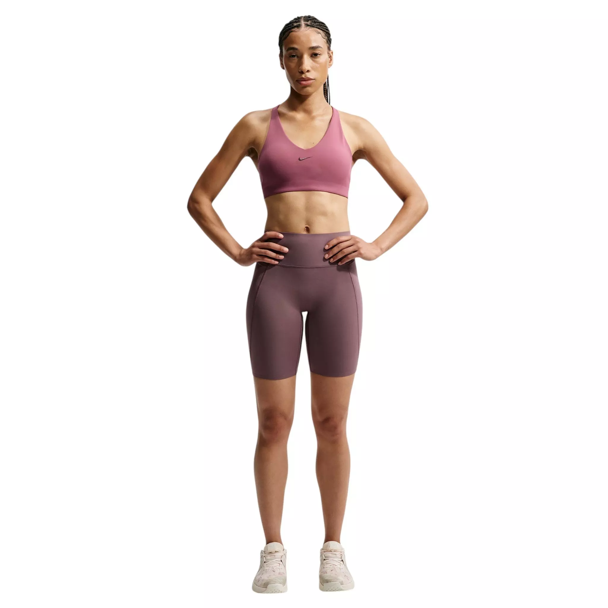 Nike Women's Universa Medium-Support Padded Sport Bra - Pink Smoke - PINK SMOKE