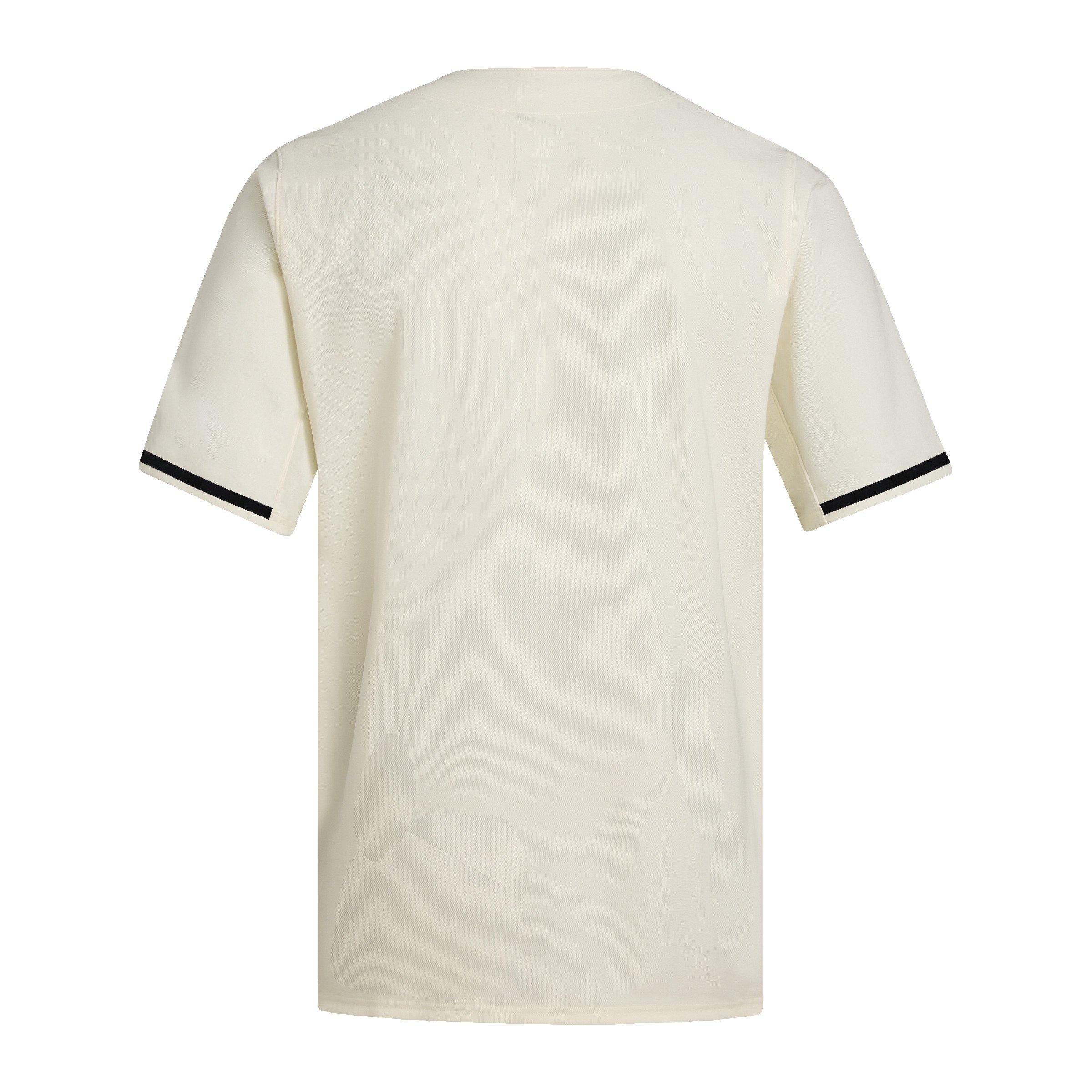 adidas Men's Dugout Full Button Cotton Jersey-Beige - BEIGE Thumbnail View 2