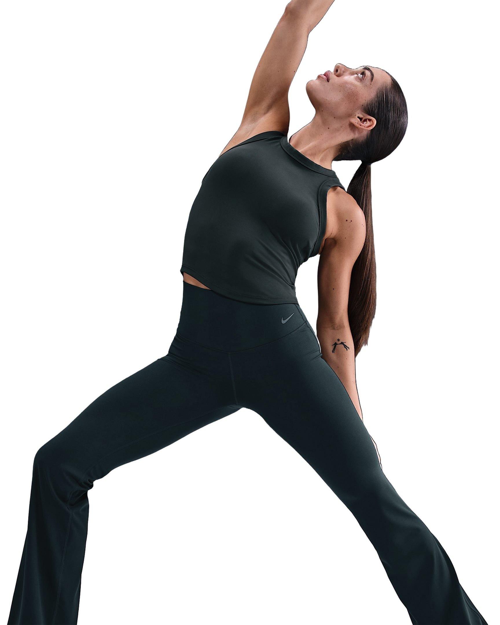 Nike Women's Zenvy High-Waisted Flare Leggings - Seaweed Green - SEAWEED GREEN Thumbnail View 3