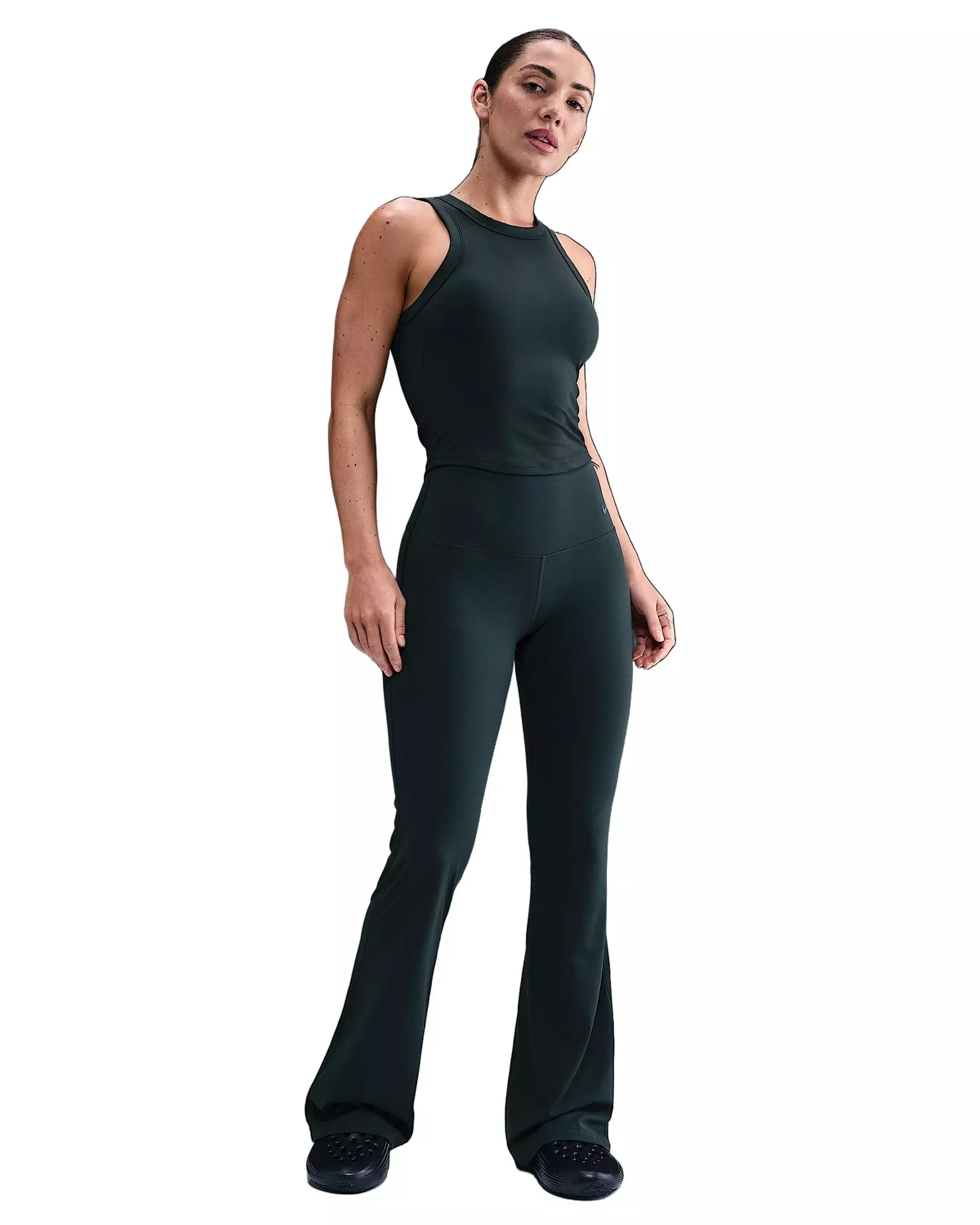 Nike Women's Zenvy High-Waisted Flare Leggings - Seaweed Green - SEAWEED GREEN