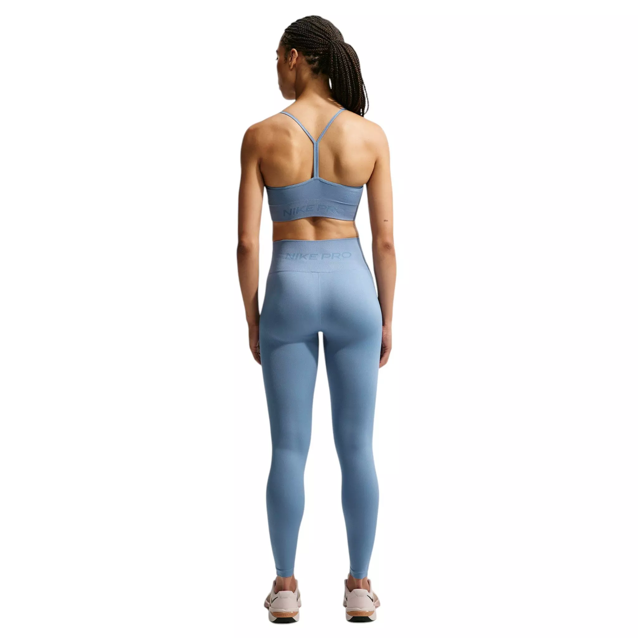 Nike Women's Pro Seamless Light-Support Padded Sports Bra - Blue - BLUE