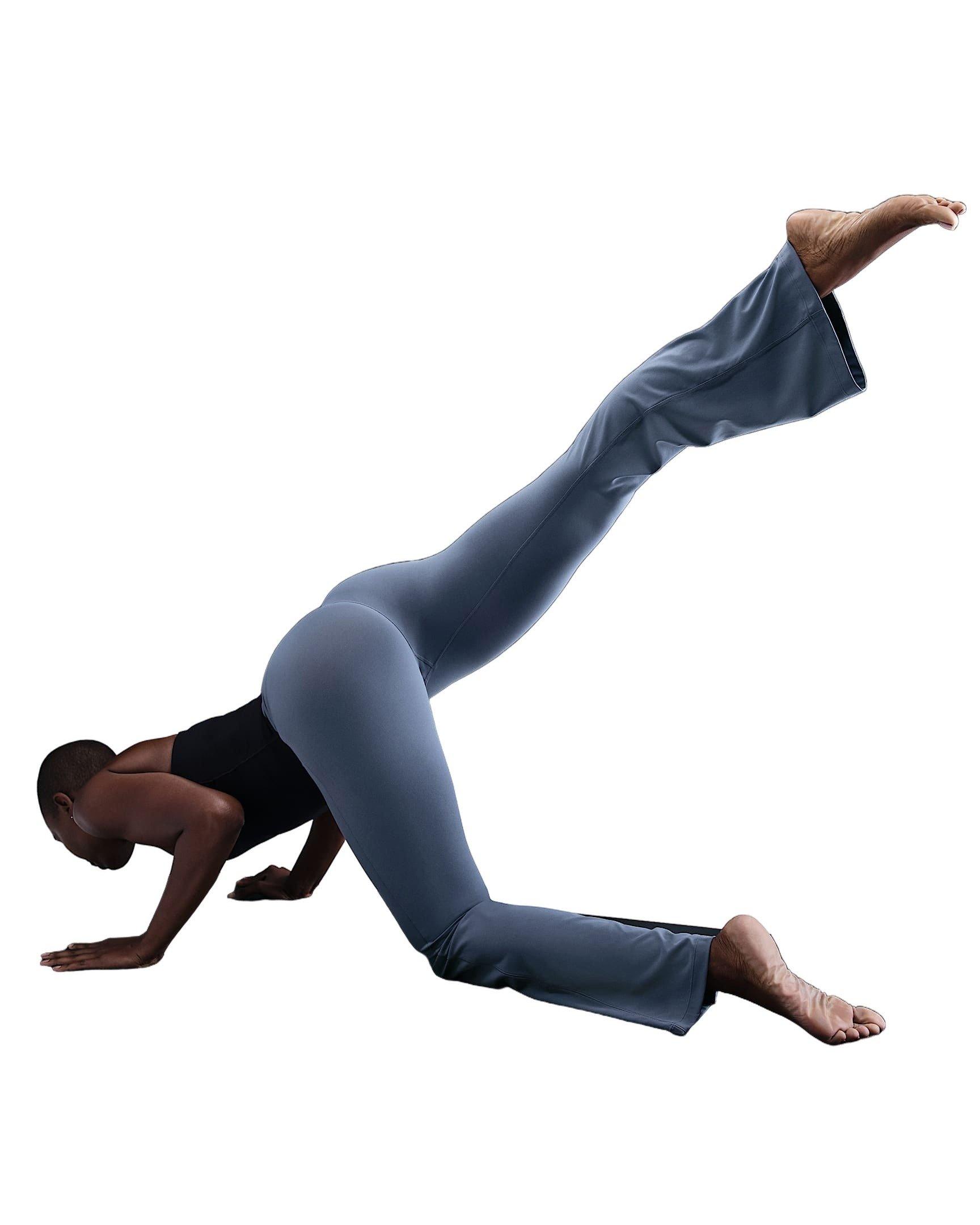 Nike Women's Zenvy High-Waisted Flare Leggings - Blue - BLUE Thumbnail View 6