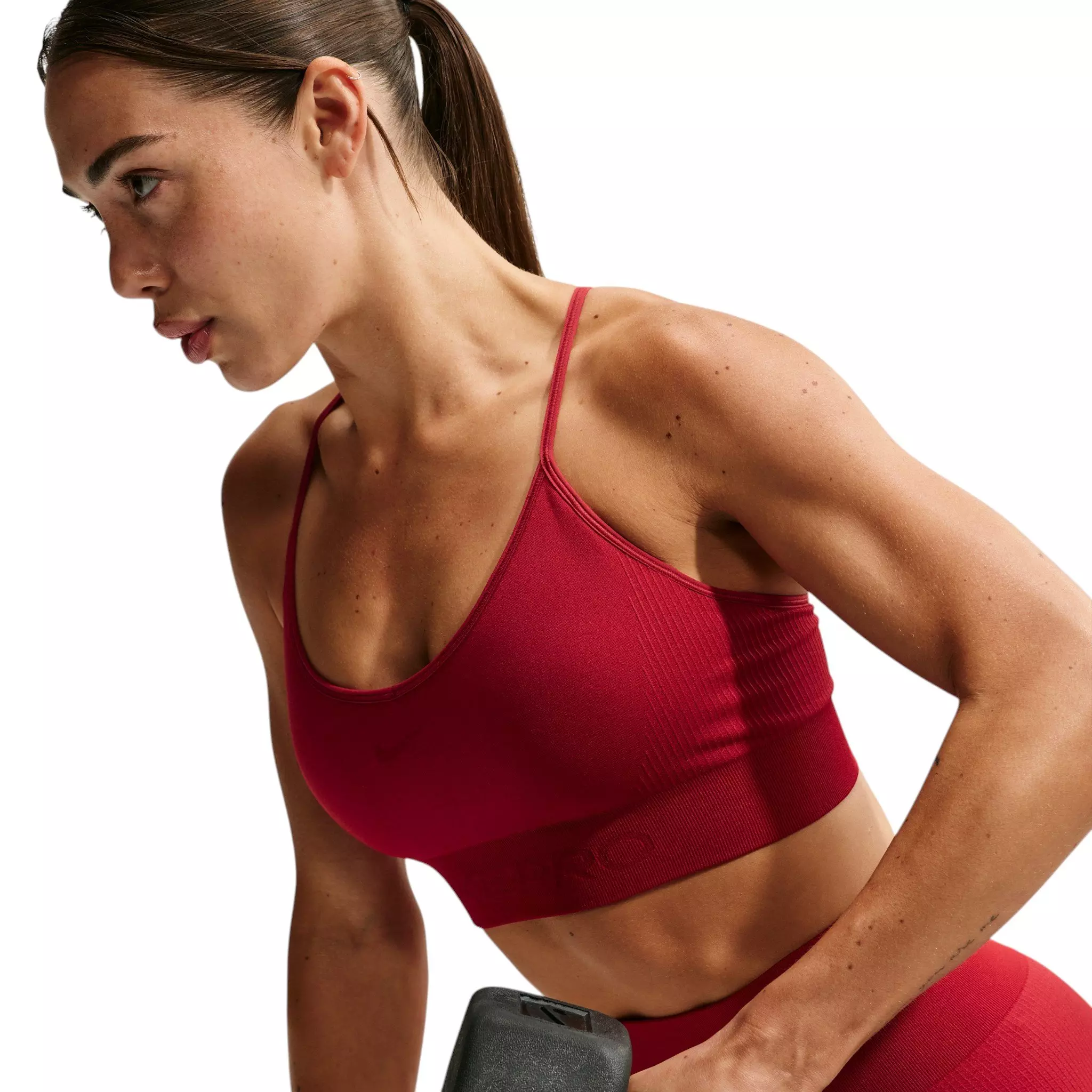 Nike Women's Pro Seamless Light-Support Padded Sports Bra - Red - RED