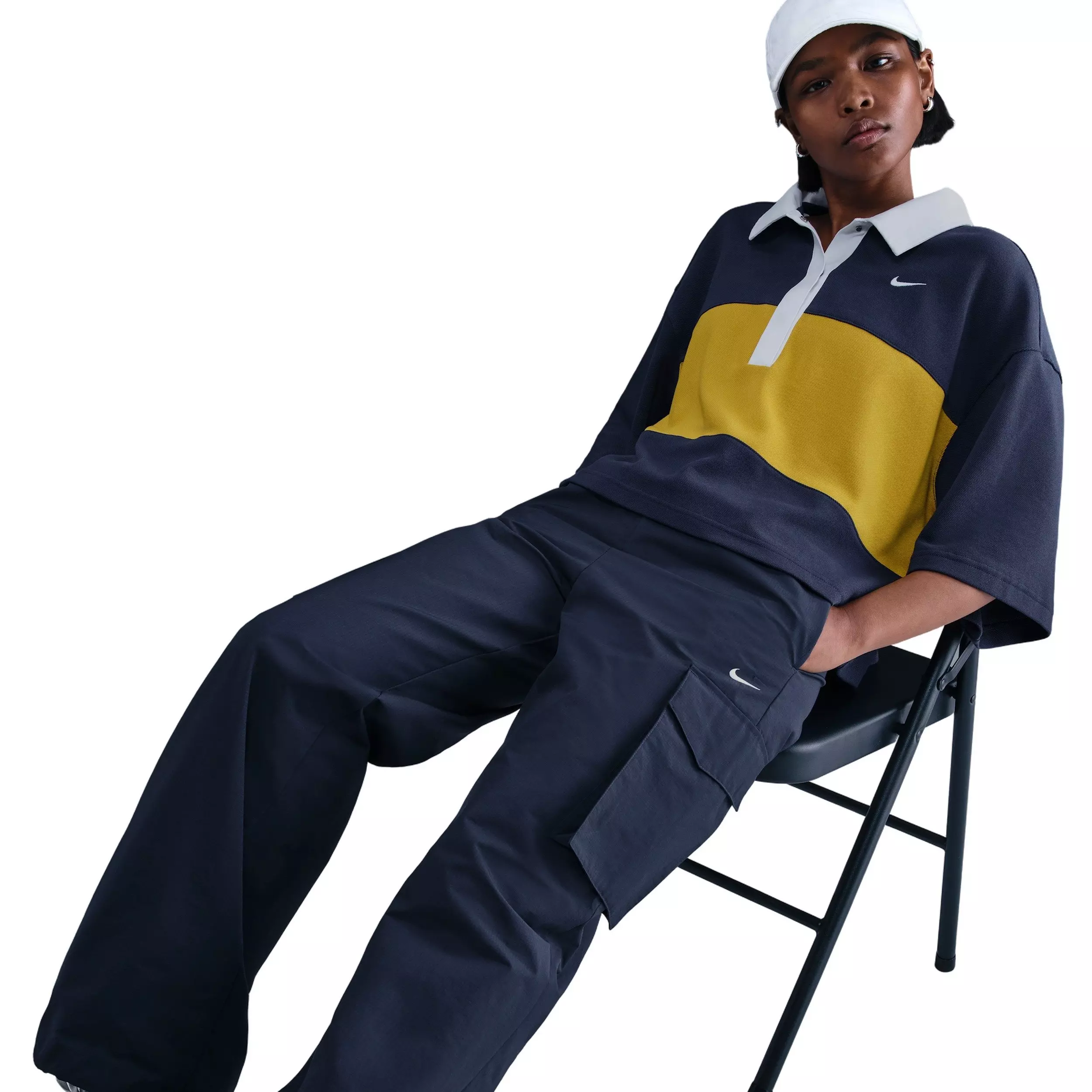 Nike Women's Sportswear Everything Wovens Mid-Rise Cargo Pants - Navy - NAVY