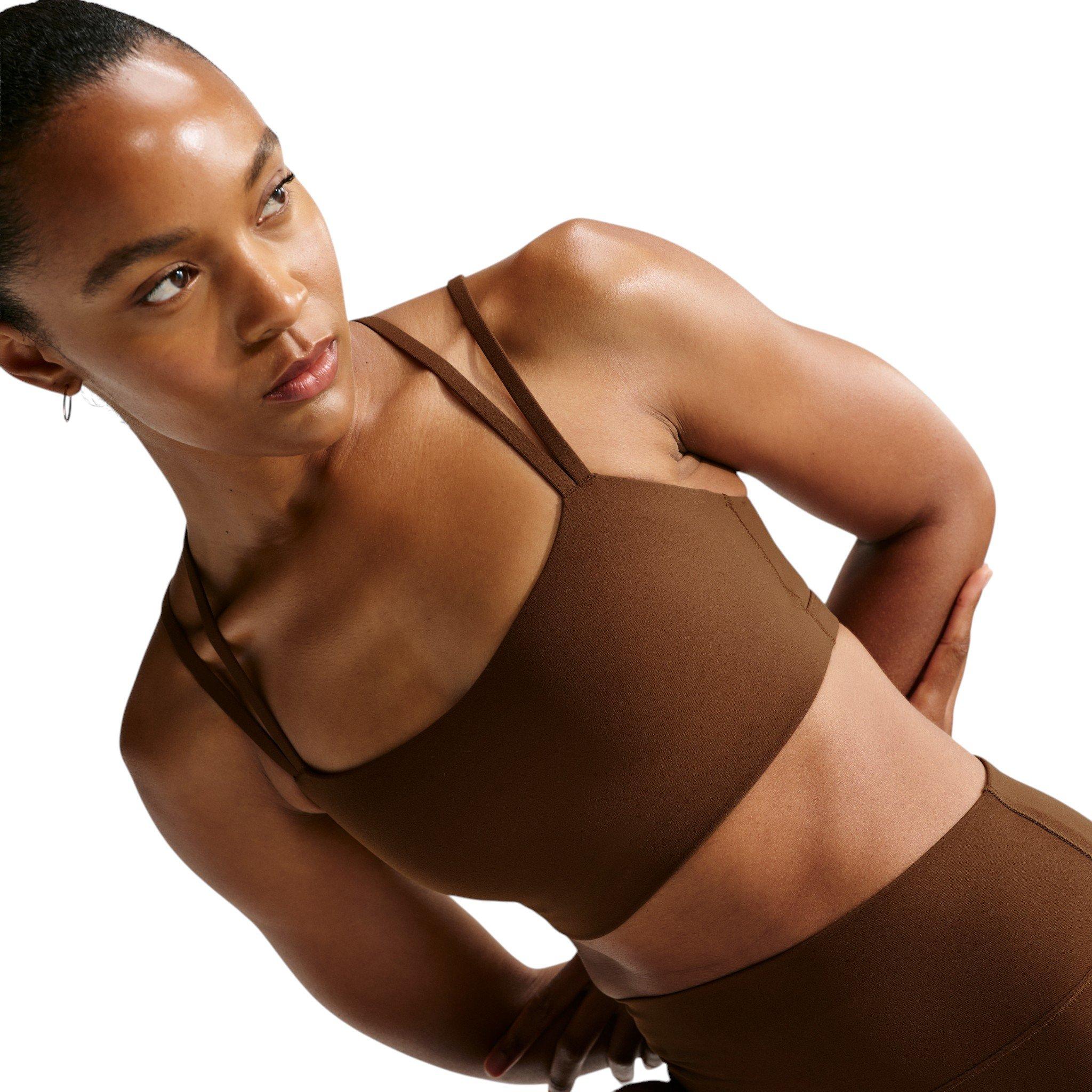 Nike Women's Zenvy Strappy Light-Support Padded Sports Bra - Brown - BROWN