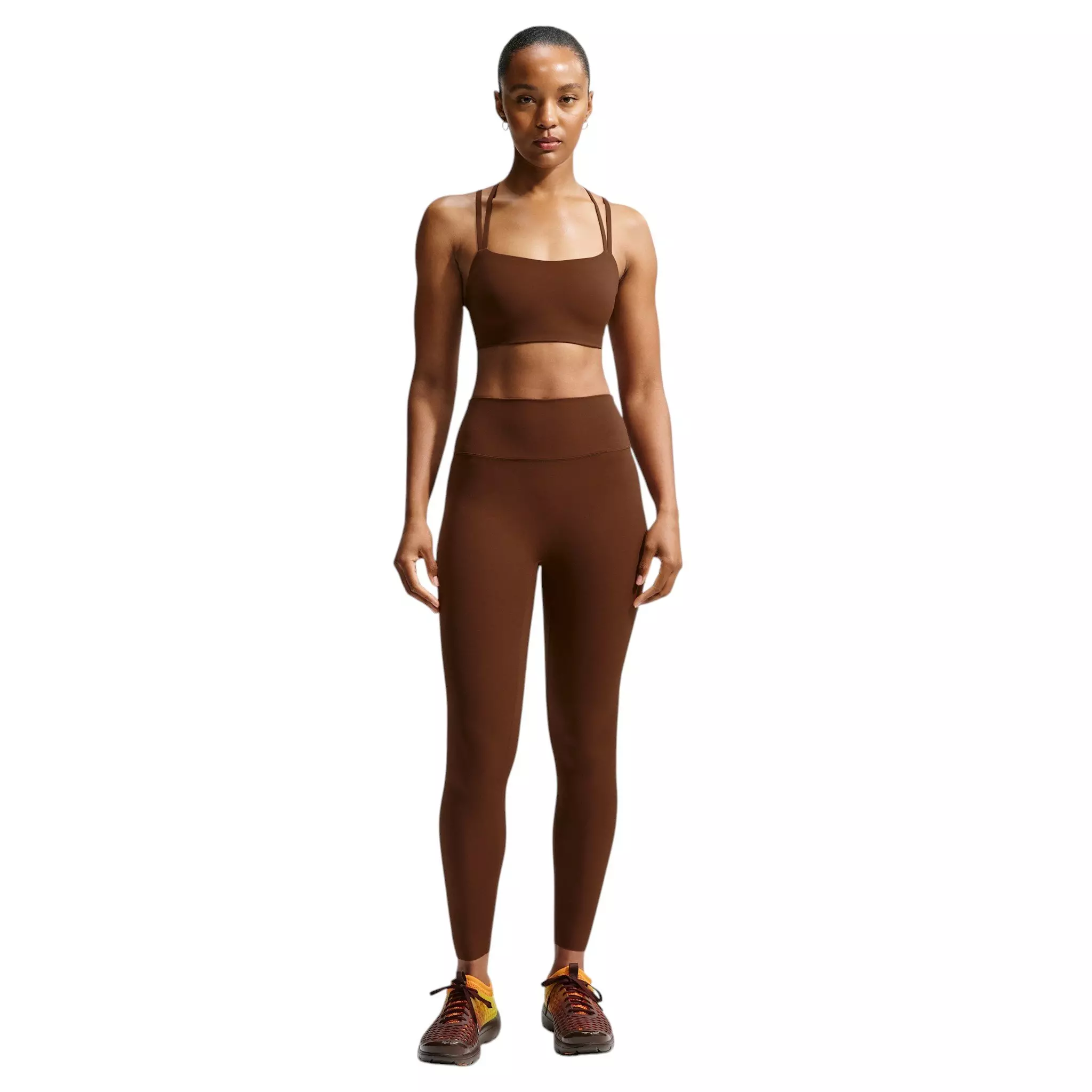Nike Women's Zenvy Strappy Light-Support Padded Sports Bra - Brown - BROWN