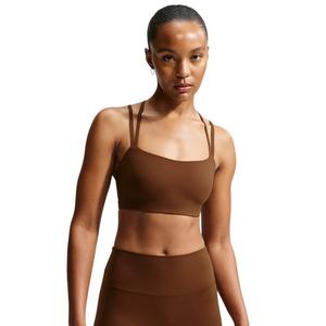 Nike Women's Zenvy Strappy Light-Support Padded Sports Bra - Brown - BROWN