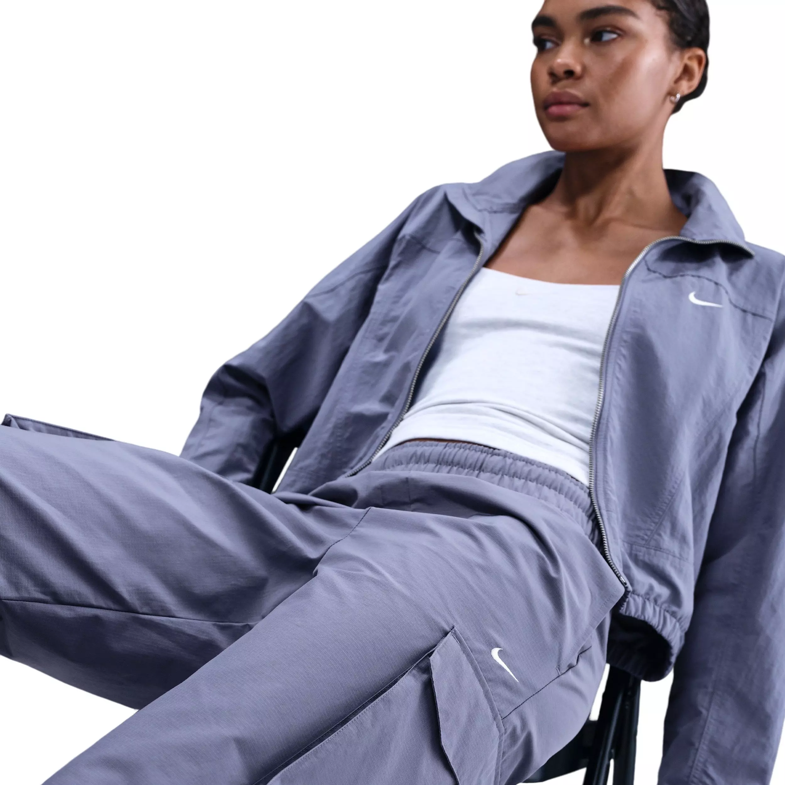 Nike Women's Sportswear Everything Wovens Mid-Rise Cargo Pants - Indigo - INDIGO