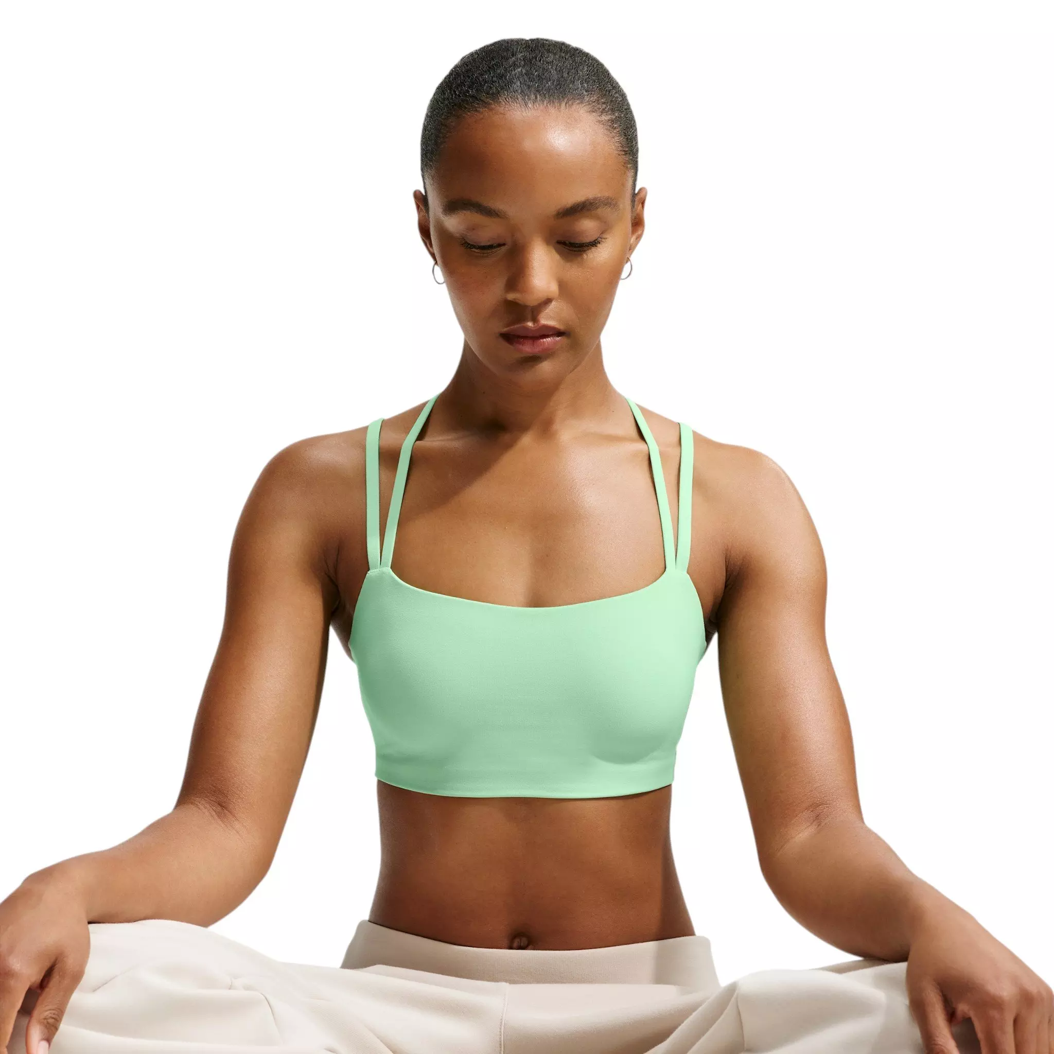 Nike Women's Zenvy Strappy Light-Support Padded Sports Bra - Green - GREEN