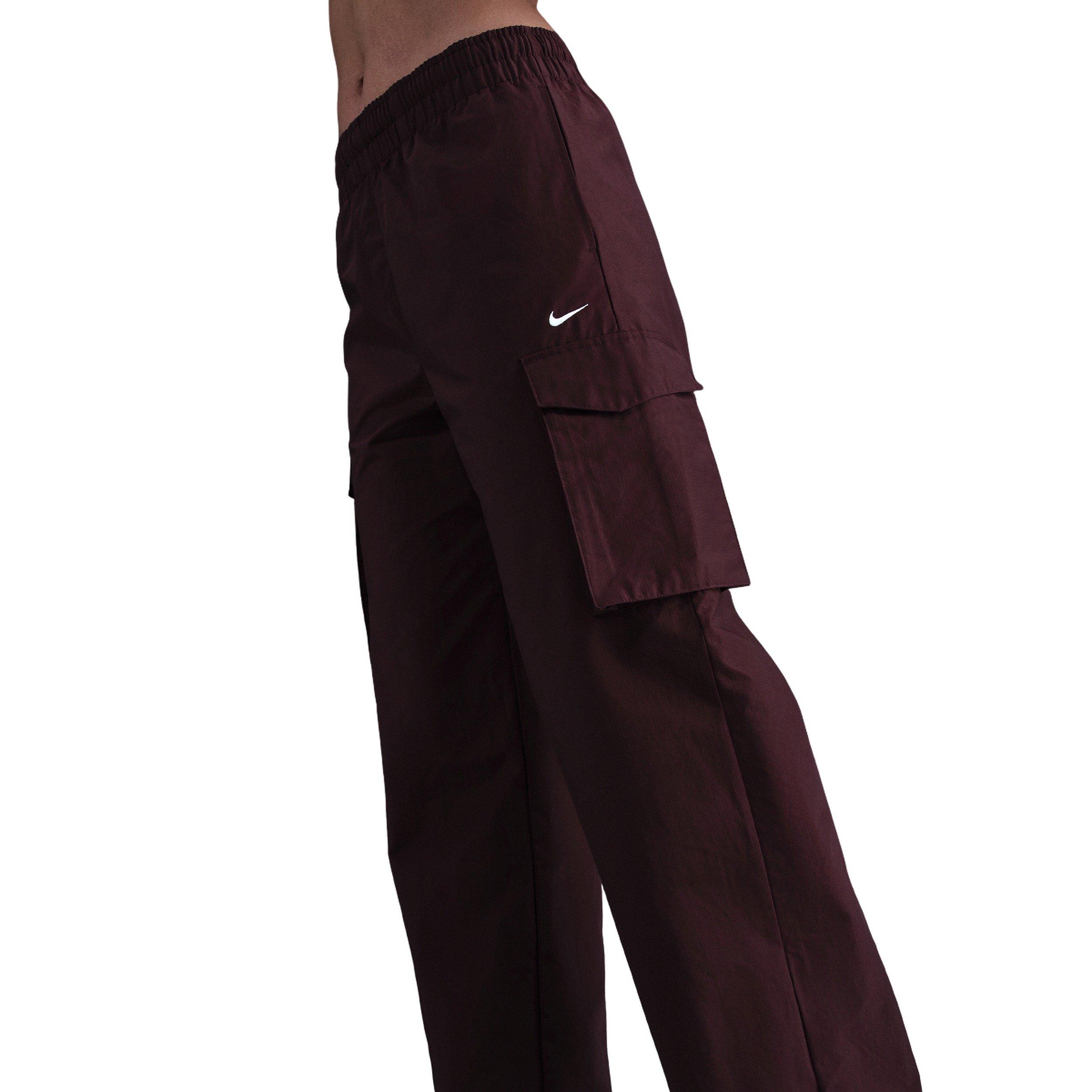 Nike Women's Sportswear Everything Wovens Mid-Rise Cargo Pants - Burgundy - BURGUNDY Thumbnail View 1